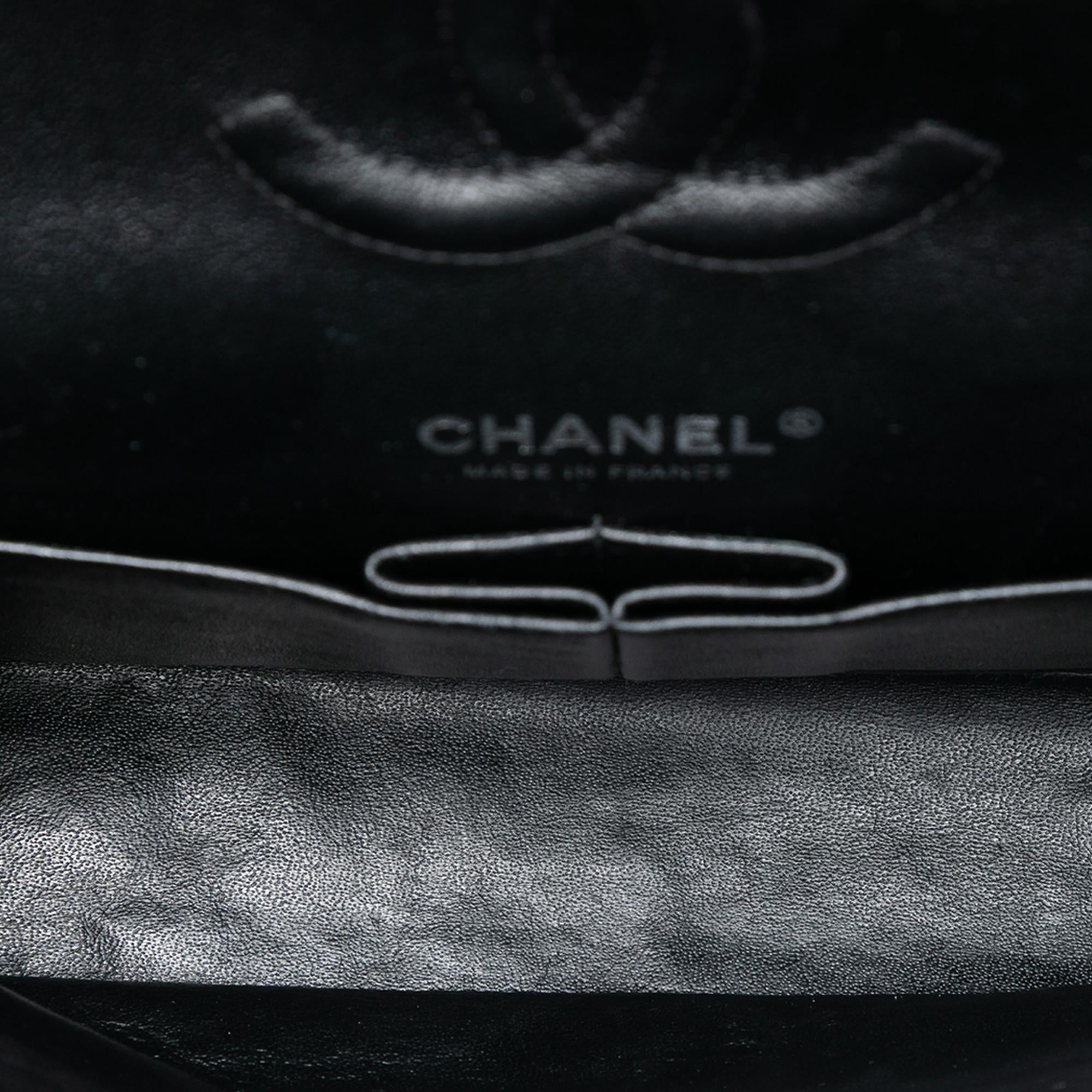 Chanel Medium Classic Chevron Patent Double Flap