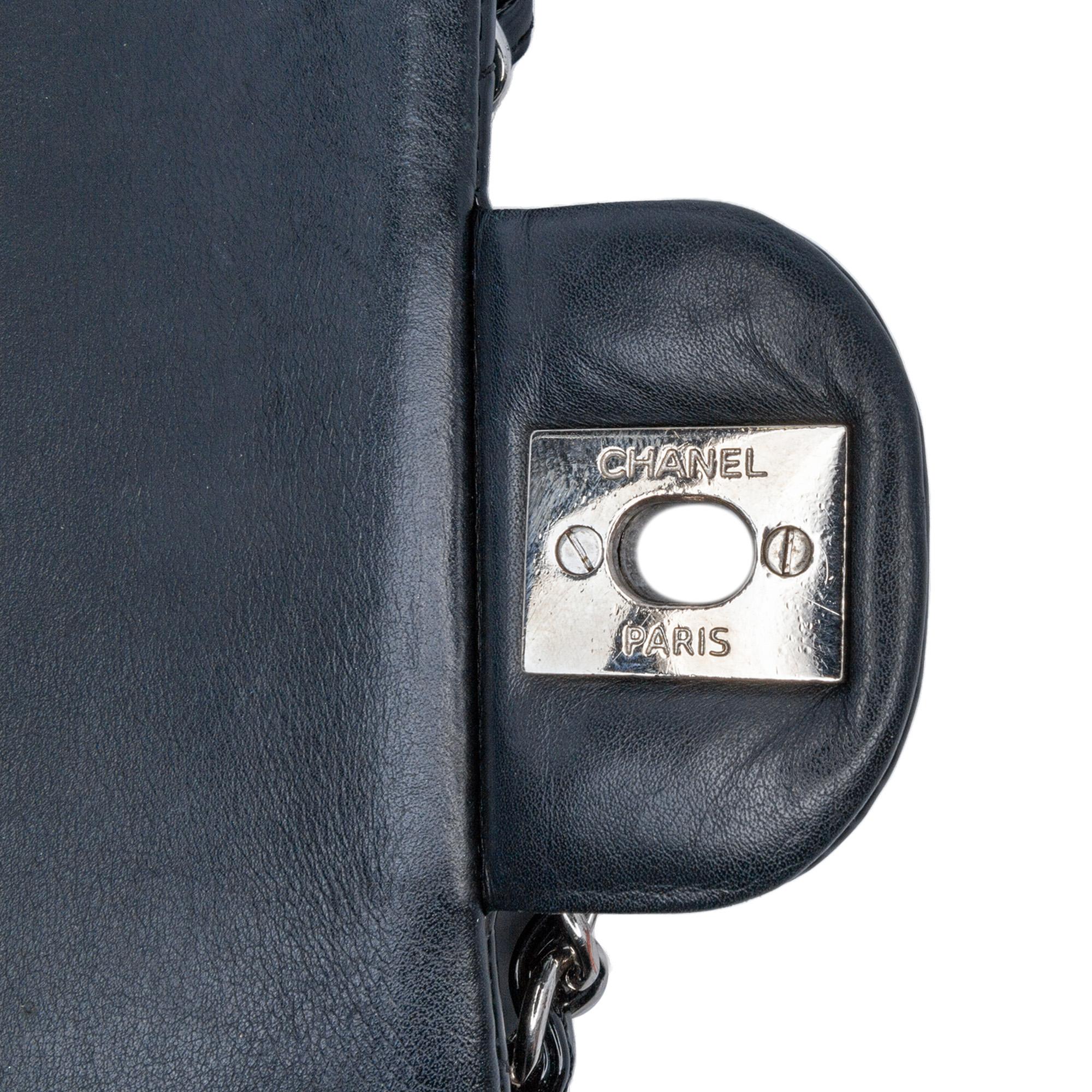 Chanel Medium Classic Chevron Patent Double Flap