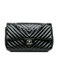 Chanel Medium Classic Chevron Patent Double Flap