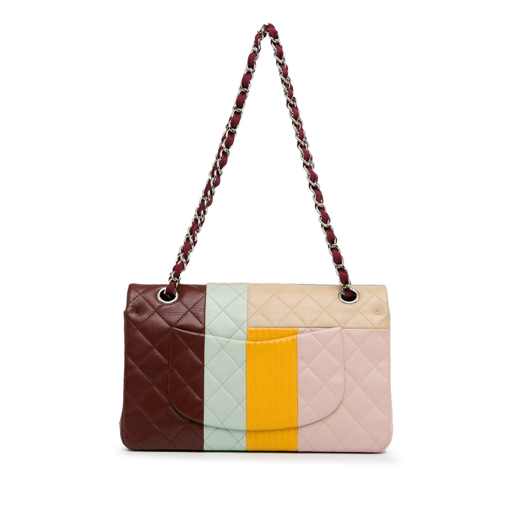Chanel Medium Classic Color Block Lambskin Flower Double Flap (SHG-4vq8ym)