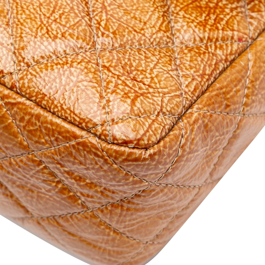 Chanel Medium Classic Crinkled Patent Double Flap