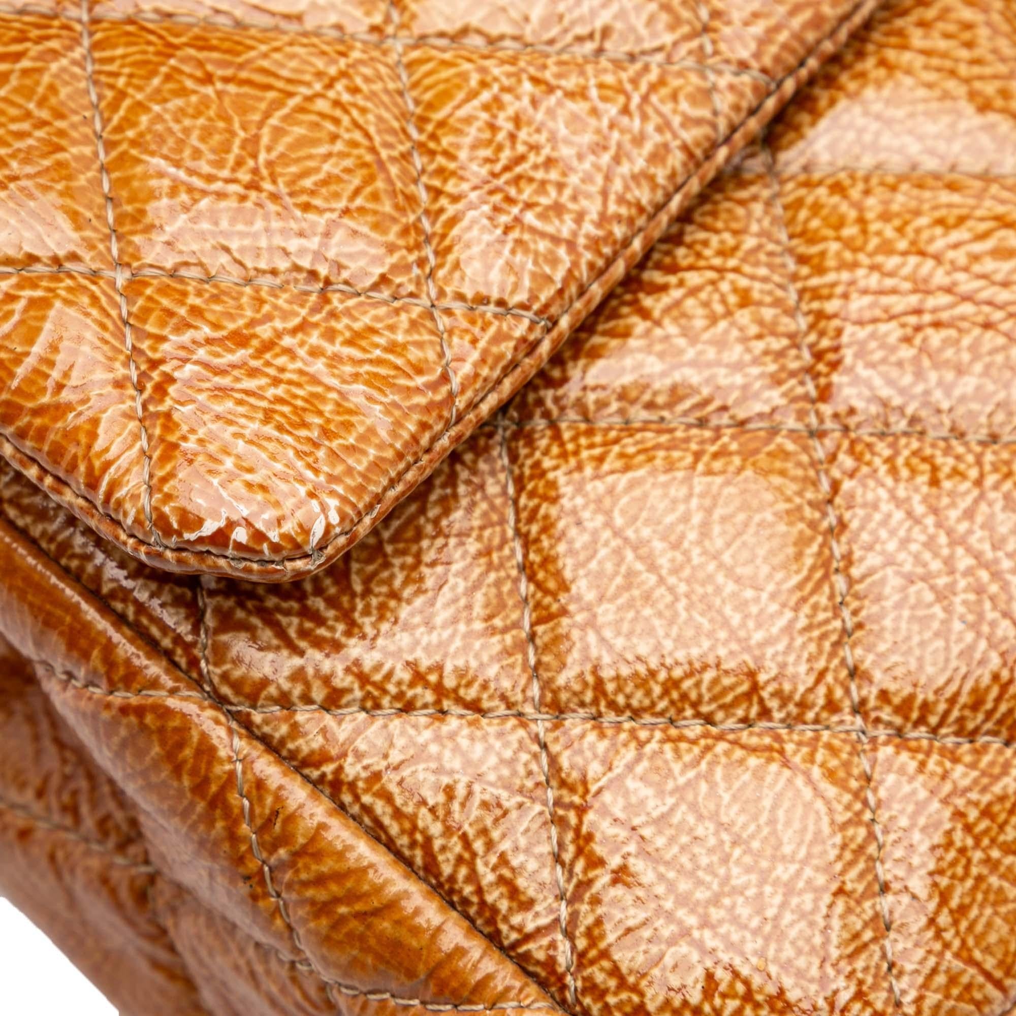 Chanel Medium Classic Crinkled Patent Double Flap