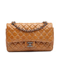 Chanel Medium Classic Crinkled Patent Double Flap