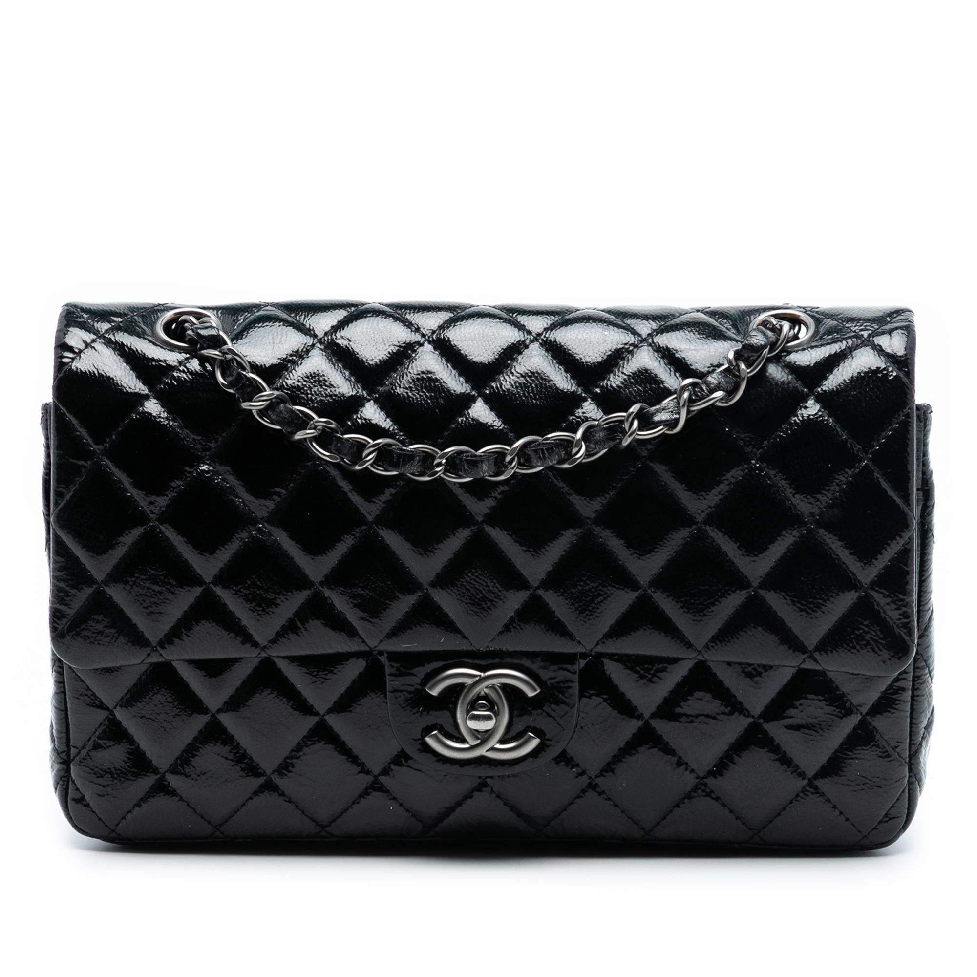 Chanel Medium Classic Distressed Patent Double Flap