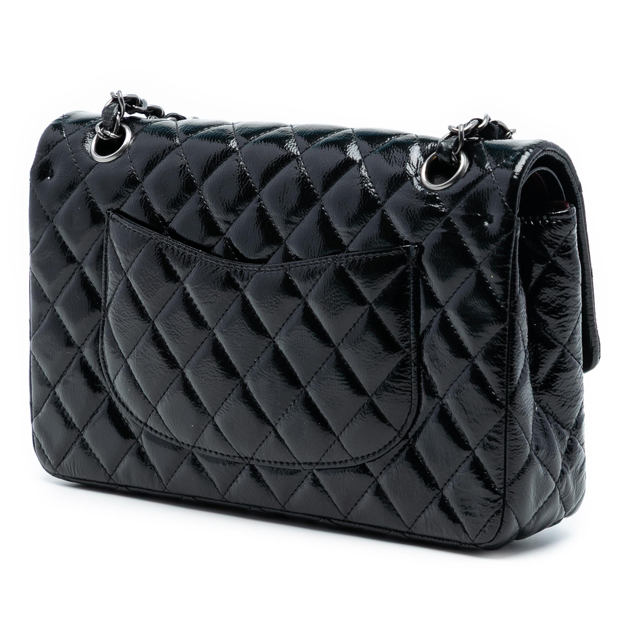 Chanel Medium Classic Distressed Patent Double Flap