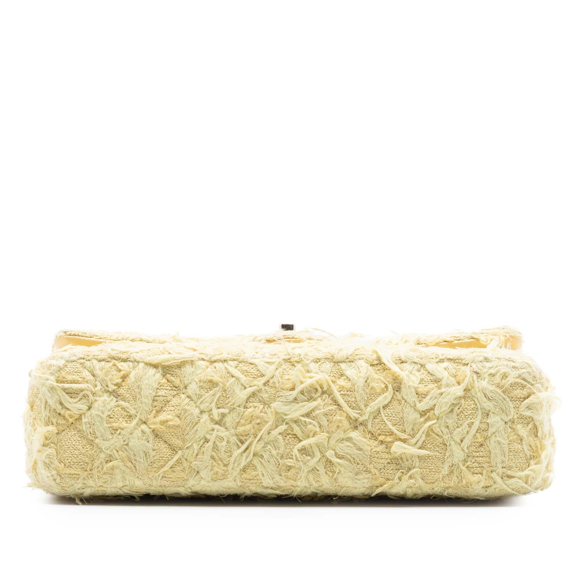 Chanel Medium Classic Fringed Tweed Double Flap