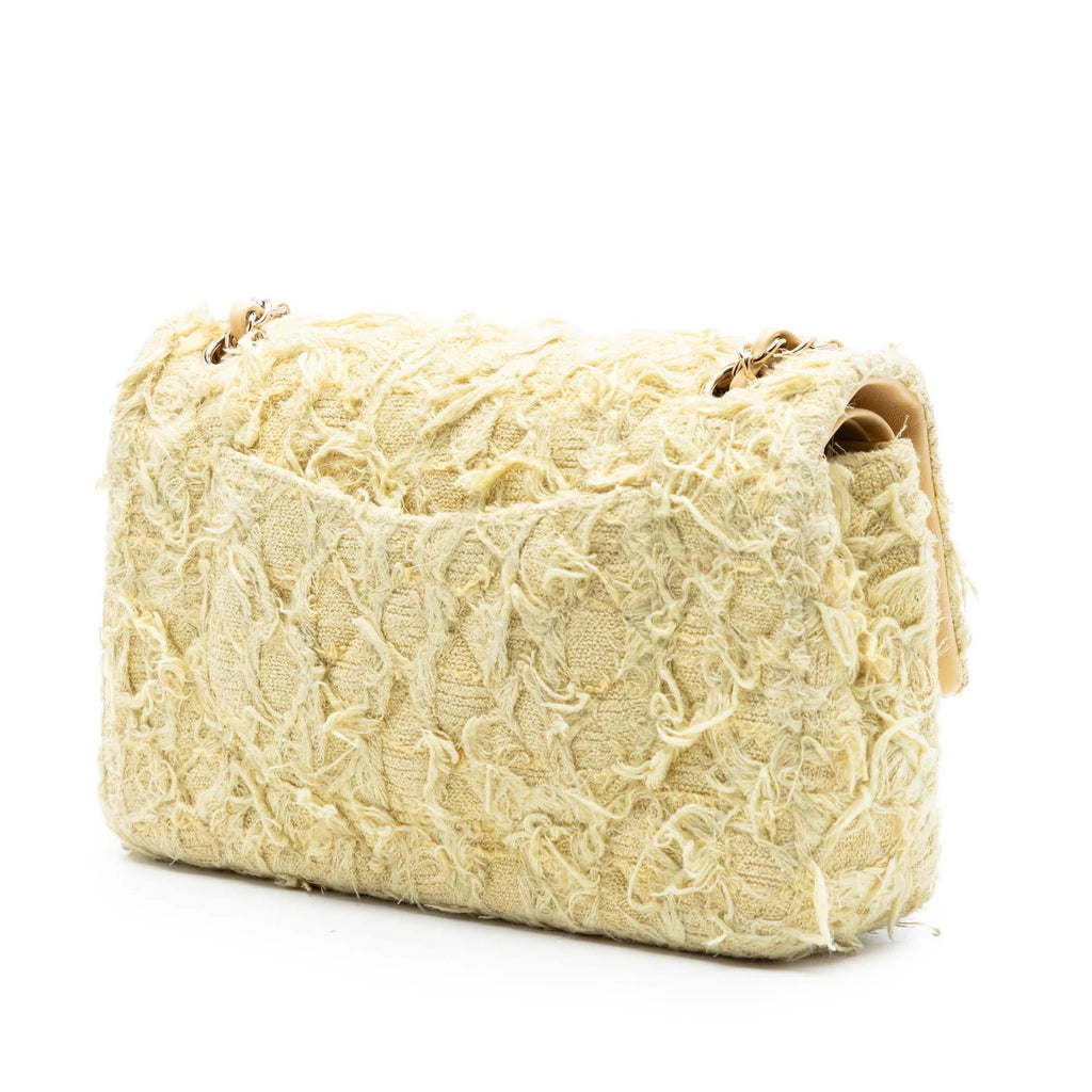 Chanel Medium Classic Fringed Tweed Double Flap