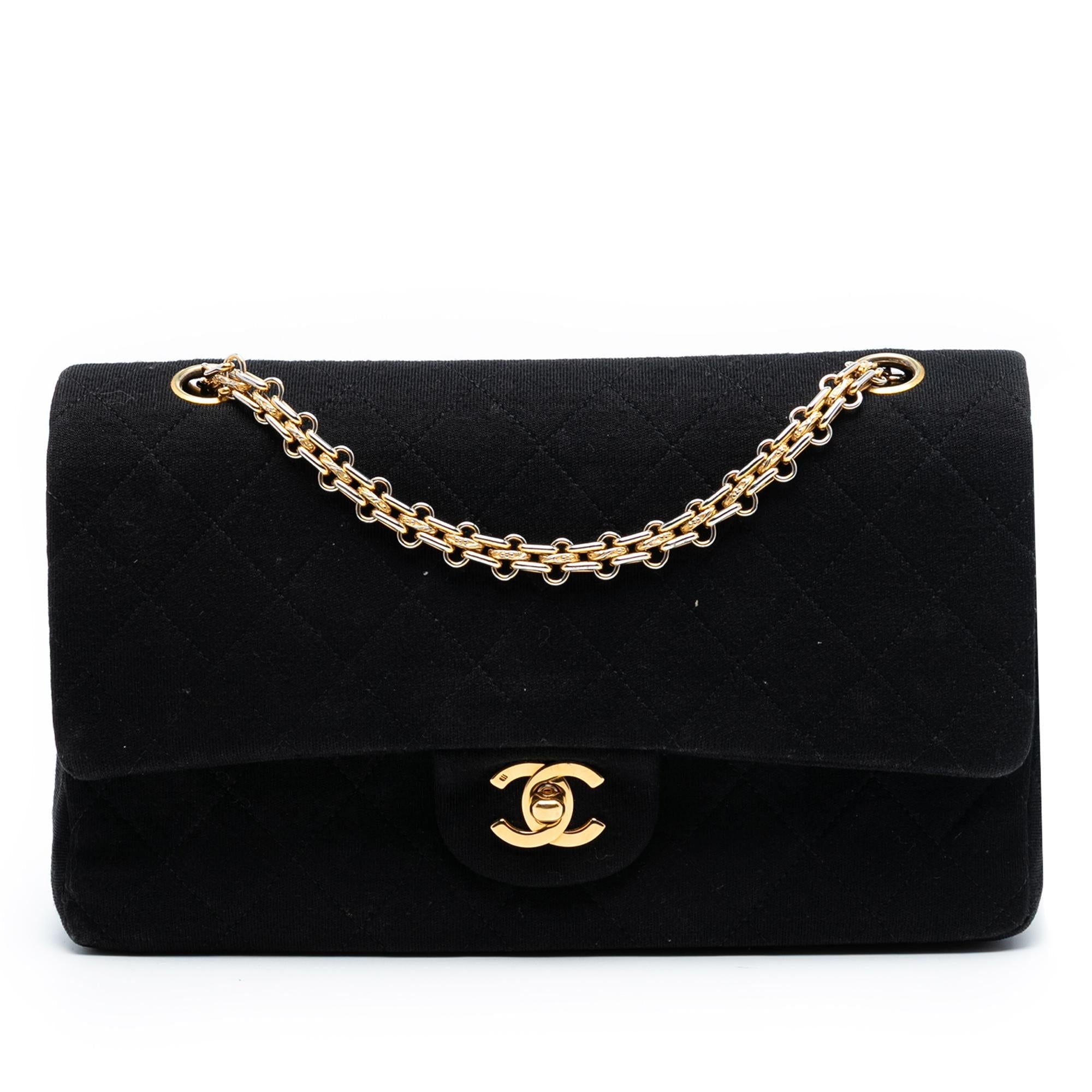 Chanel Medium Classic Jersey Bijoux Chain Double Flap