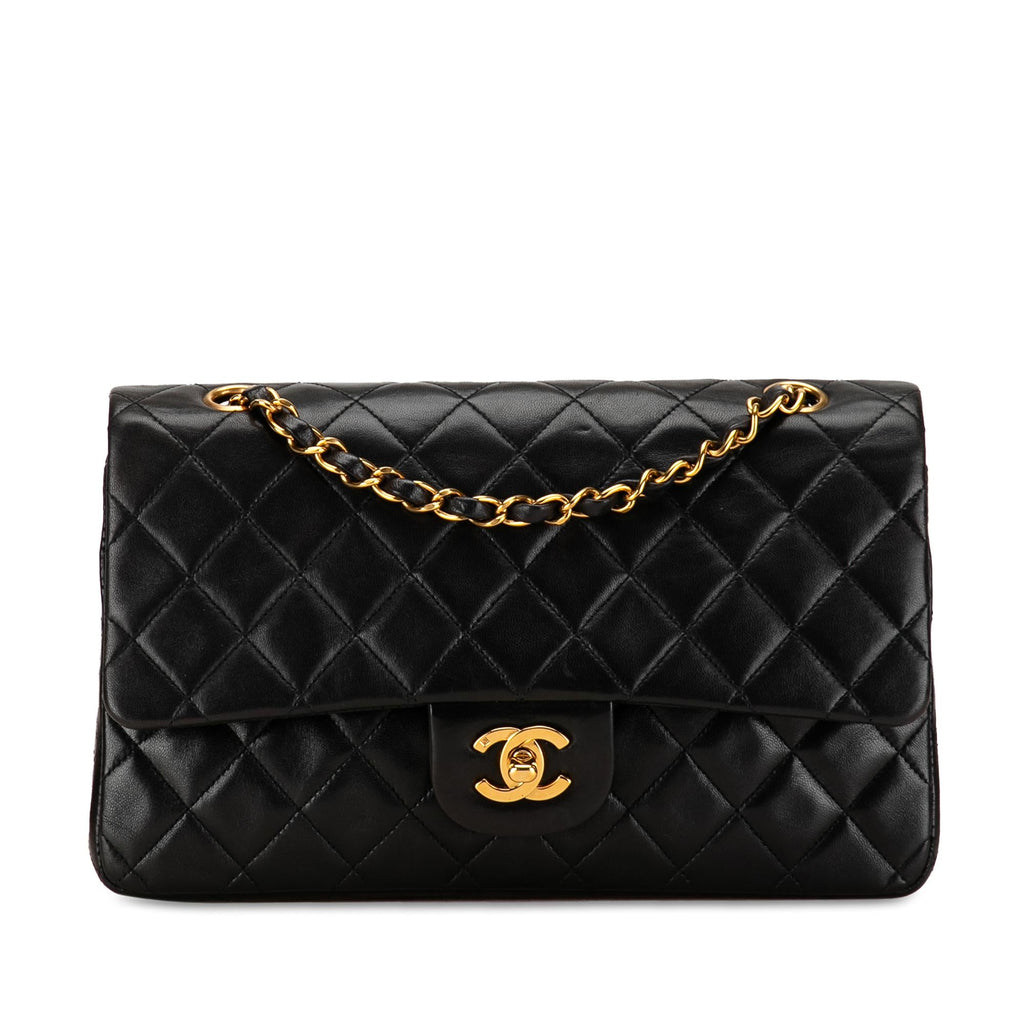 Chanel Medium Classic Lambskin Double Flap (SHG-U6XslK)