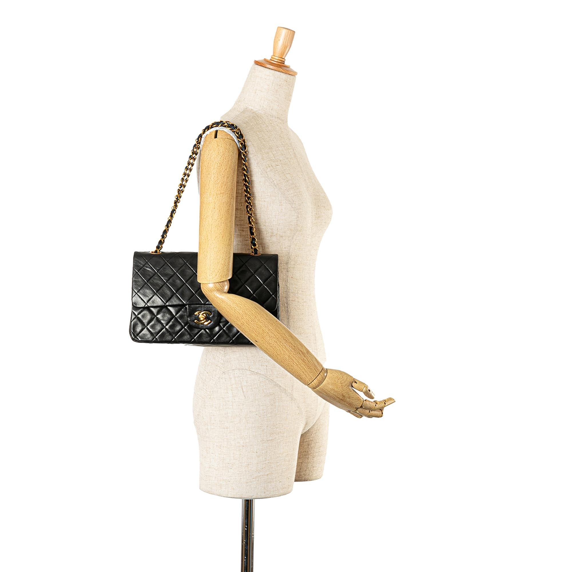 Chanel Medium Classic Lambskin Double Flap (SHG-EItNre)