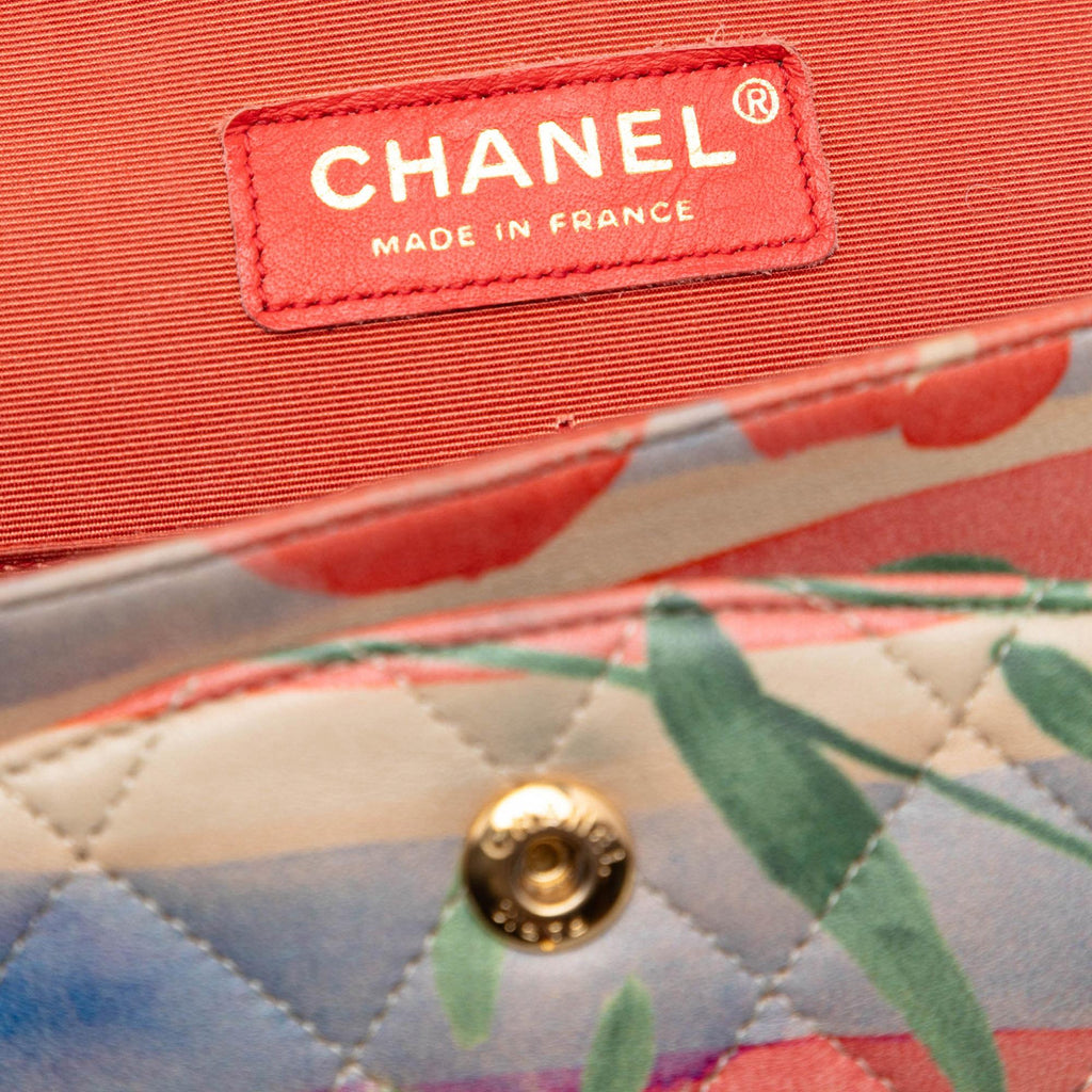 Chanel Medium Classic Lambskin Floral Double Flap