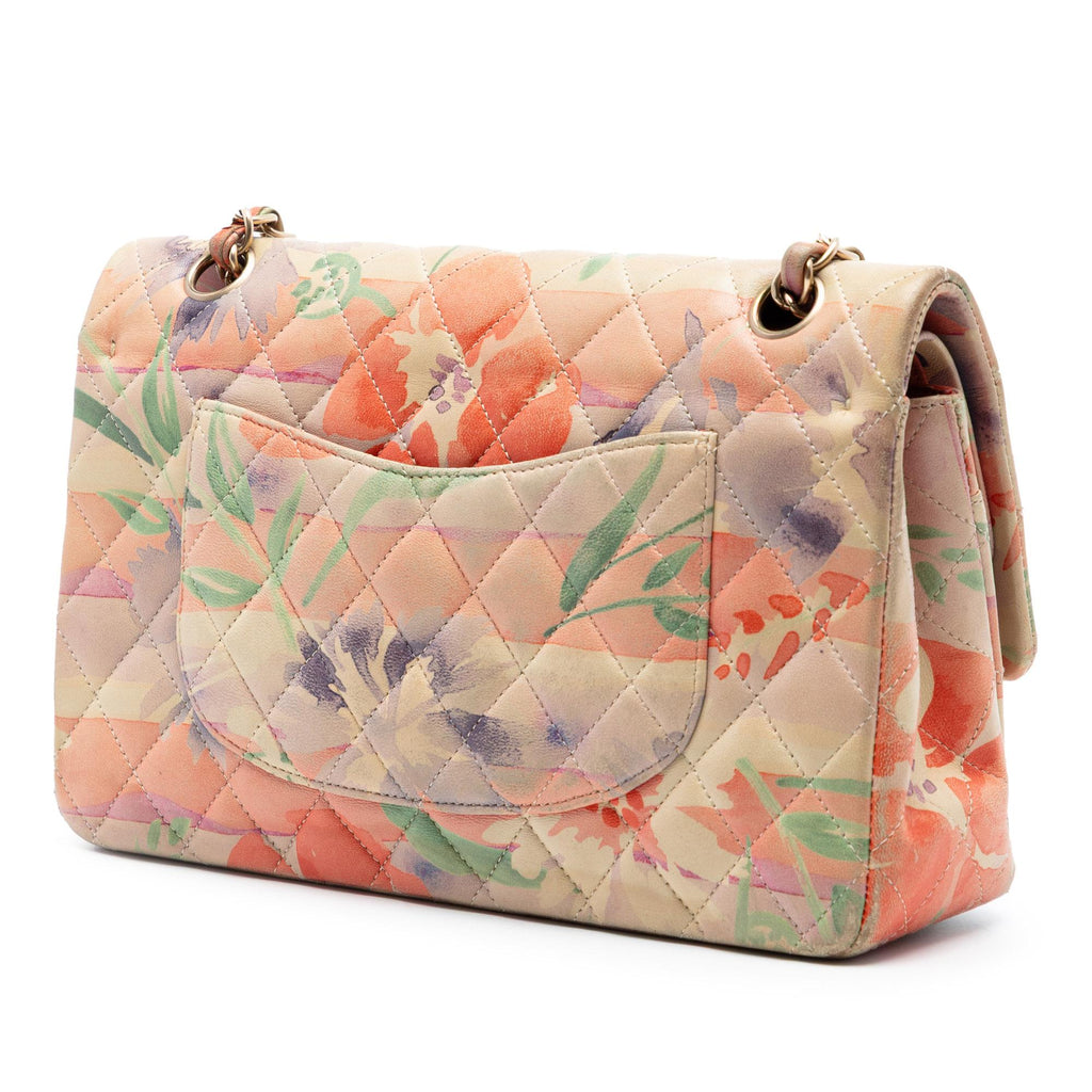 Chanel Medium Classic Lambskin Floral Double Flap