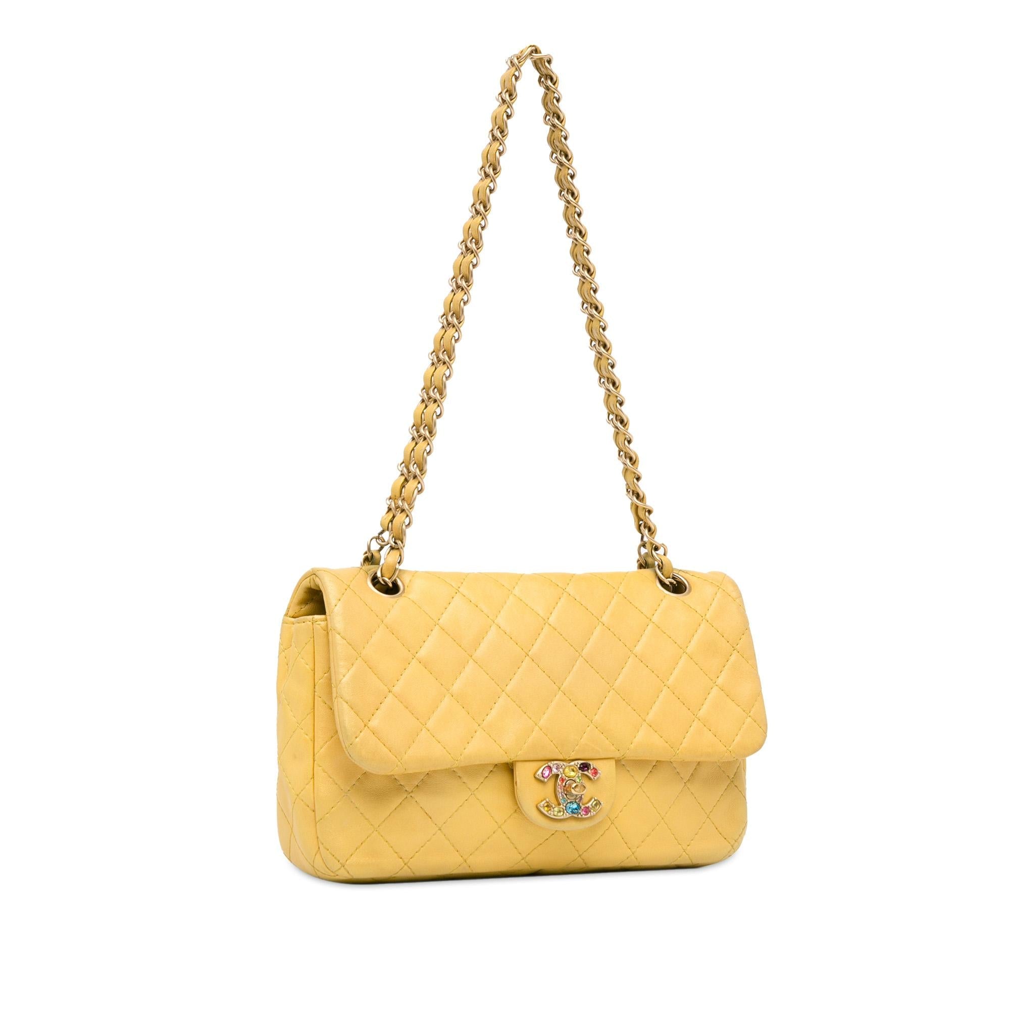 Chanel Medium Classic Lambskin Precious Jewel Single Flap (SHG-XnMA6A)