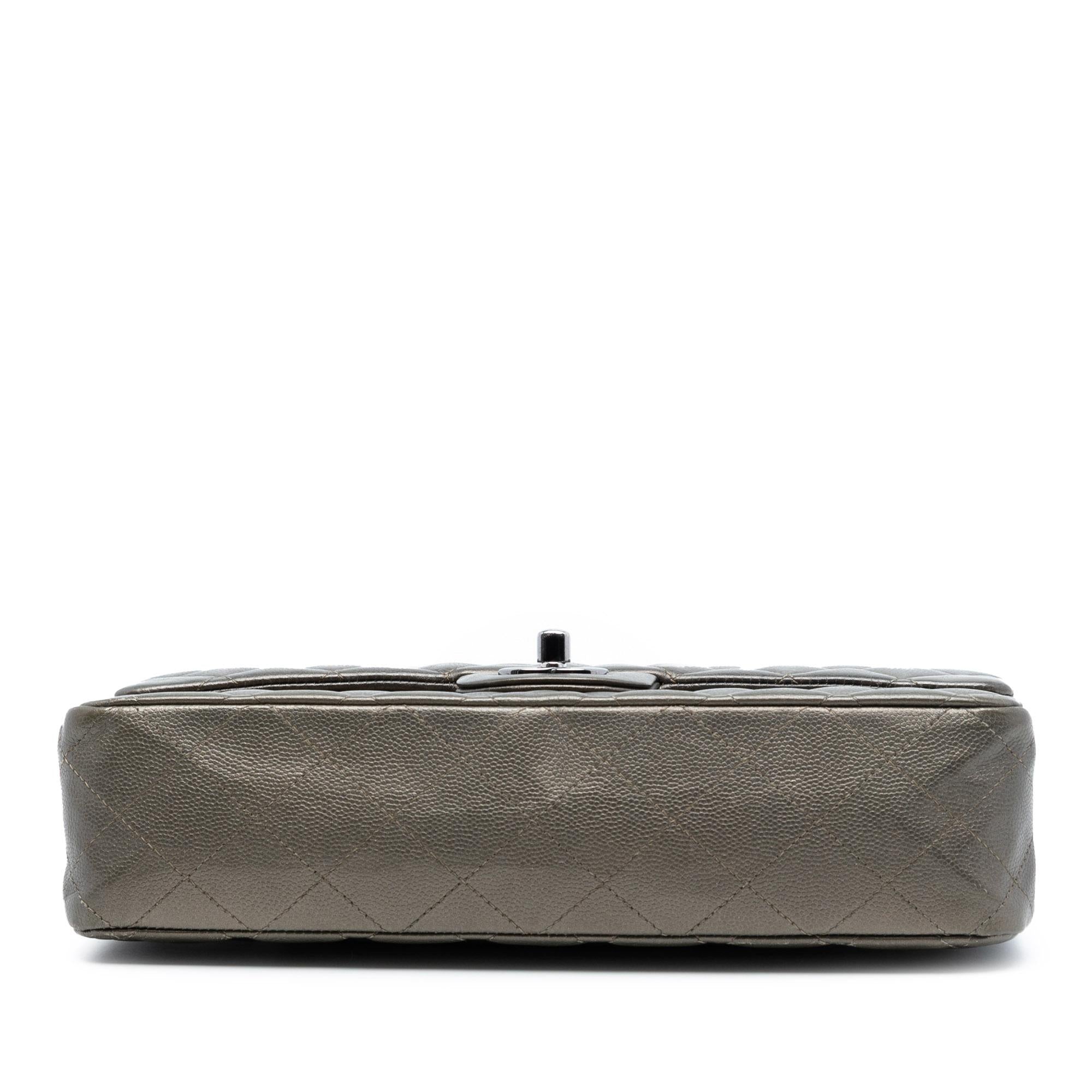 Chanel Medium Classic Metallic Caviar Double Flap