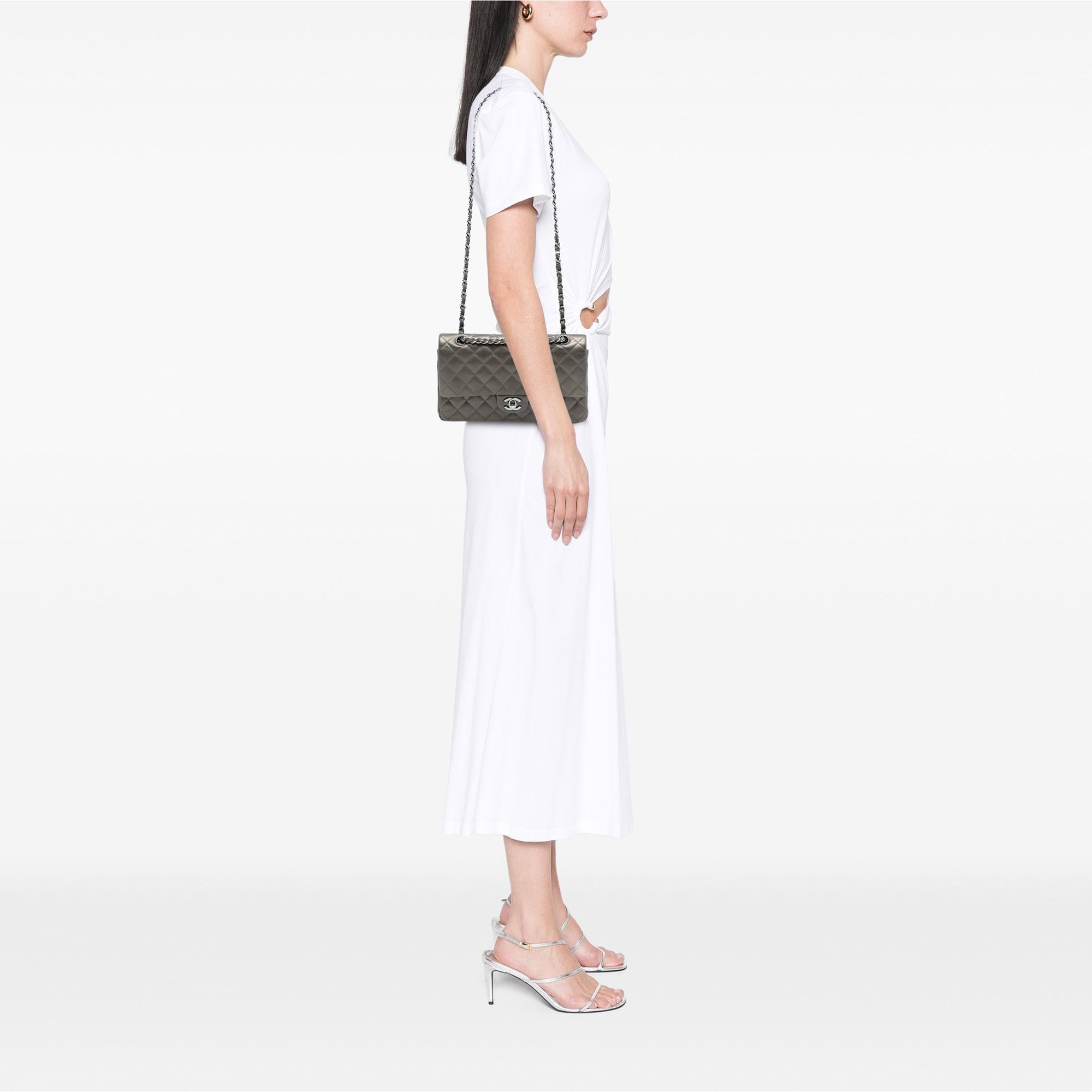 Chanel Medium Classic Metallic Caviar Double Flap