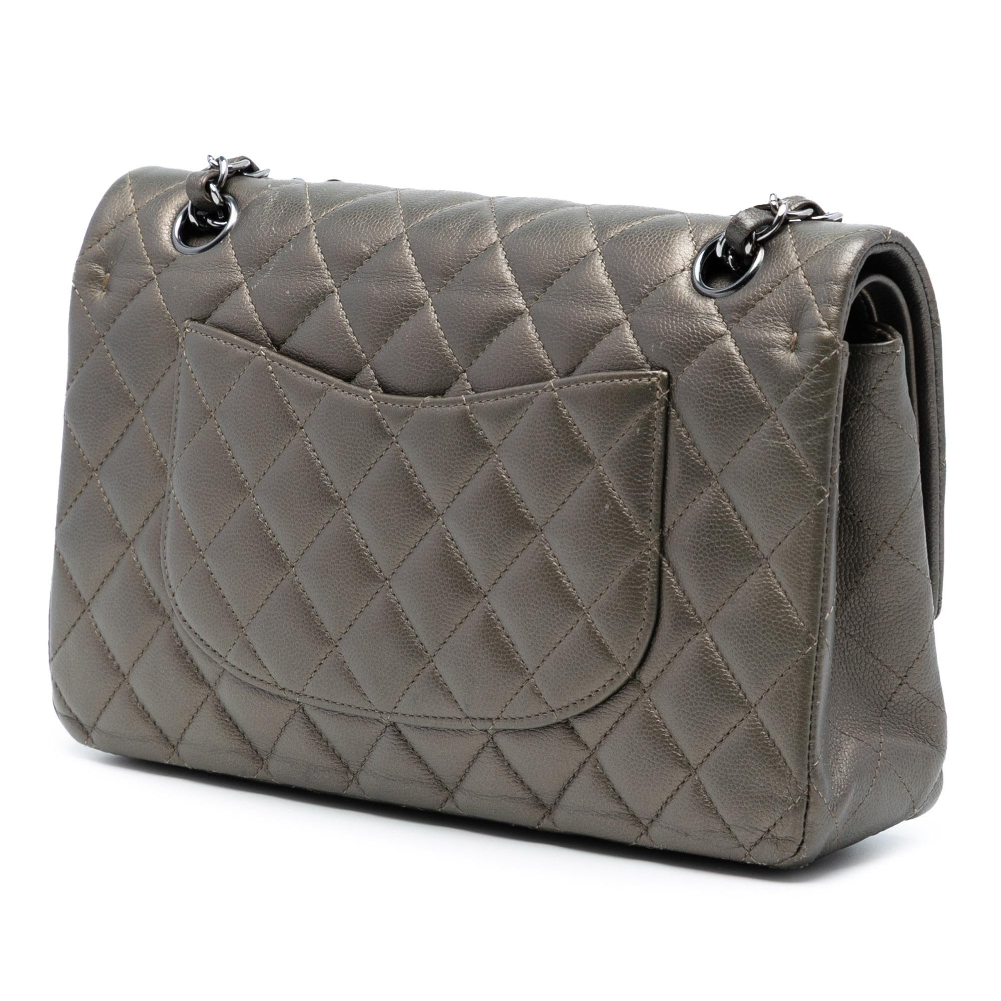 Chanel Medium Classic Metallic Caviar Double Flap
