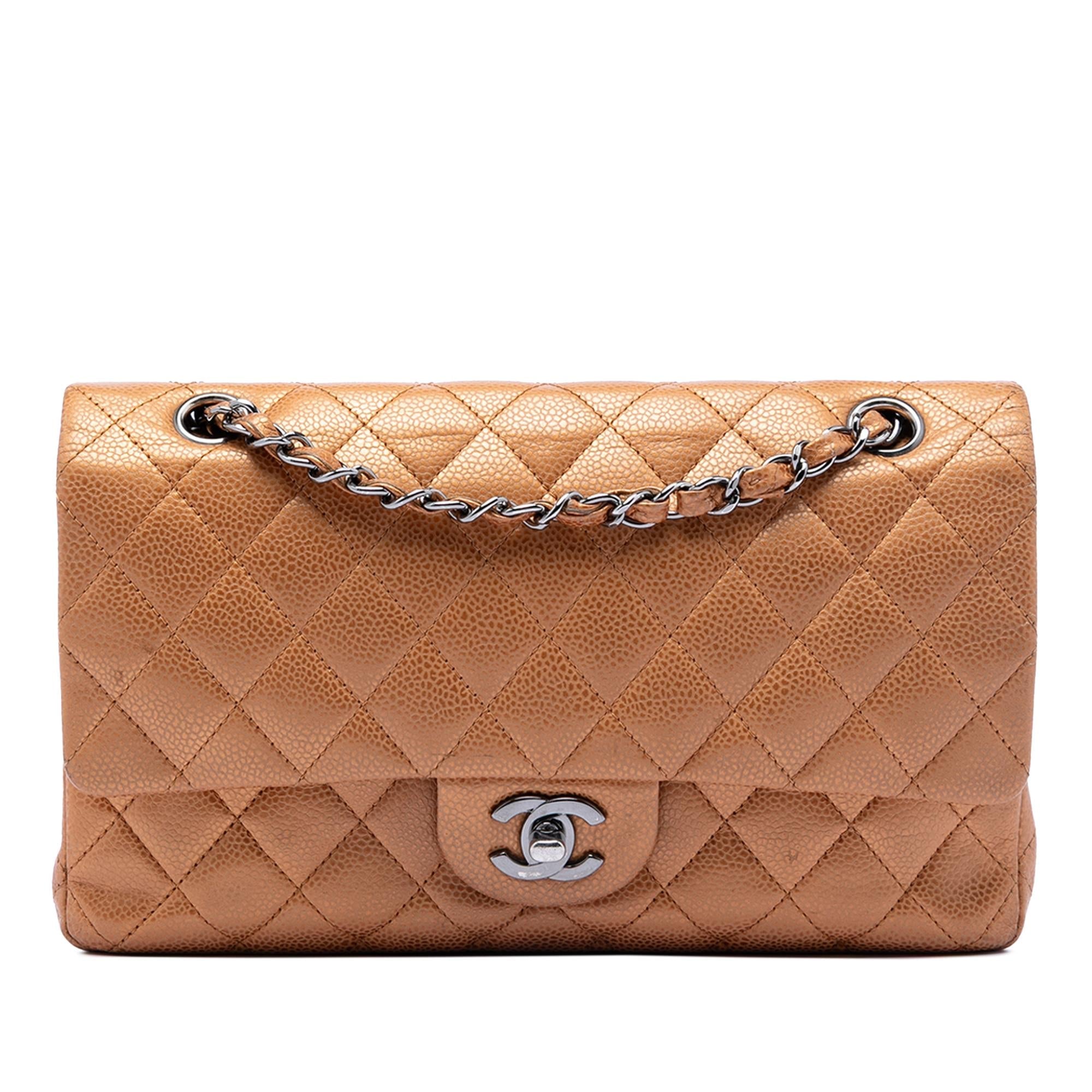 Chanel Medium Classic Metallic Caviar Double Flap