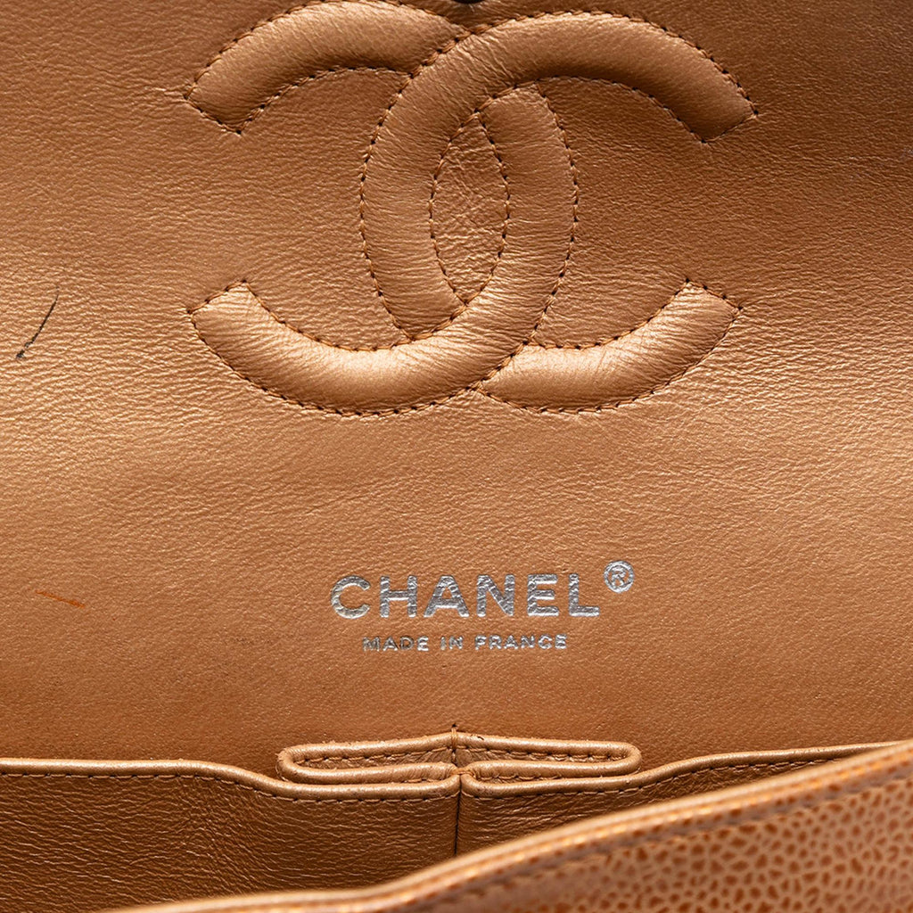 Chanel Medium Classic Metallic Caviar Double Flap