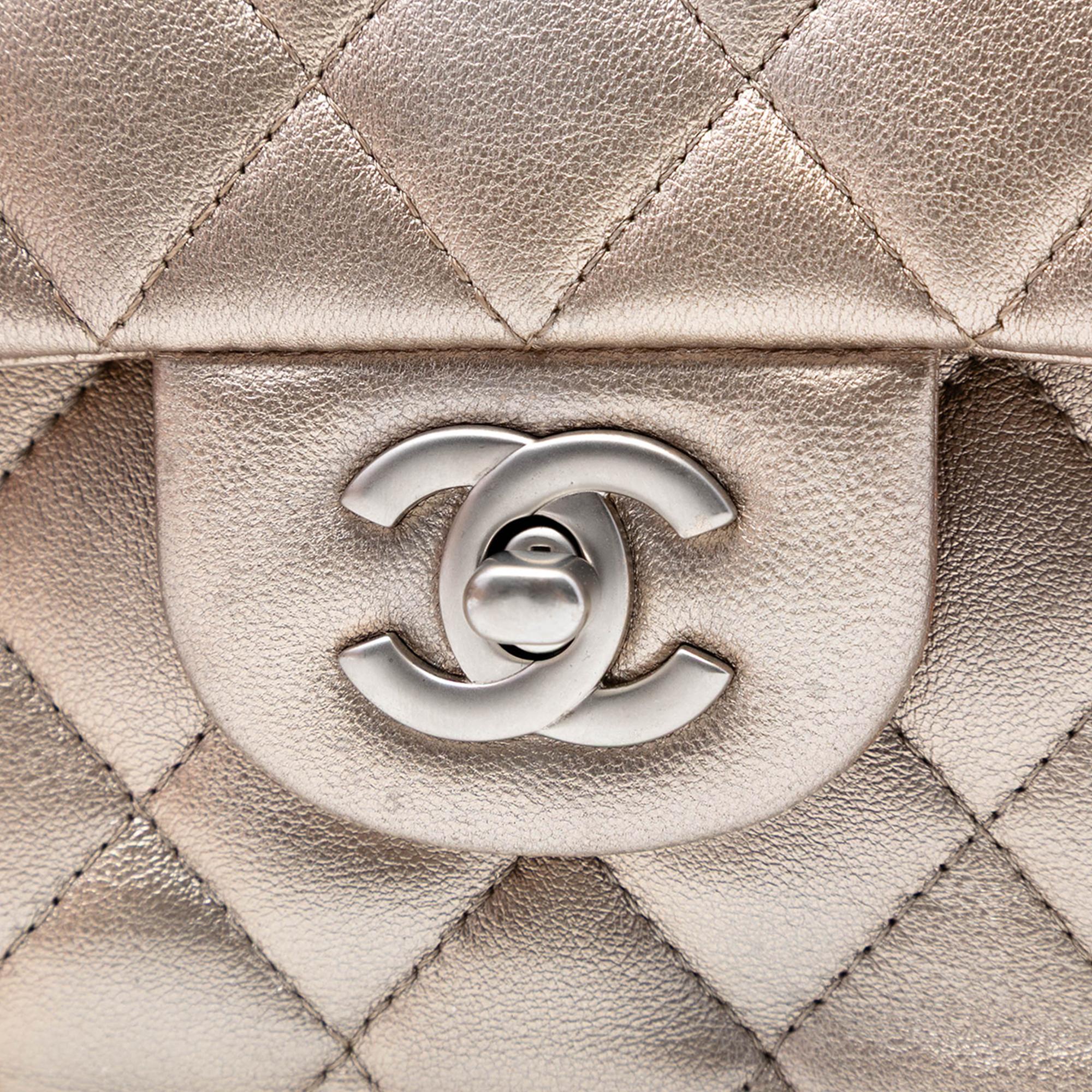 Chanel Medium Classic Metallic Lambskin Double Flap