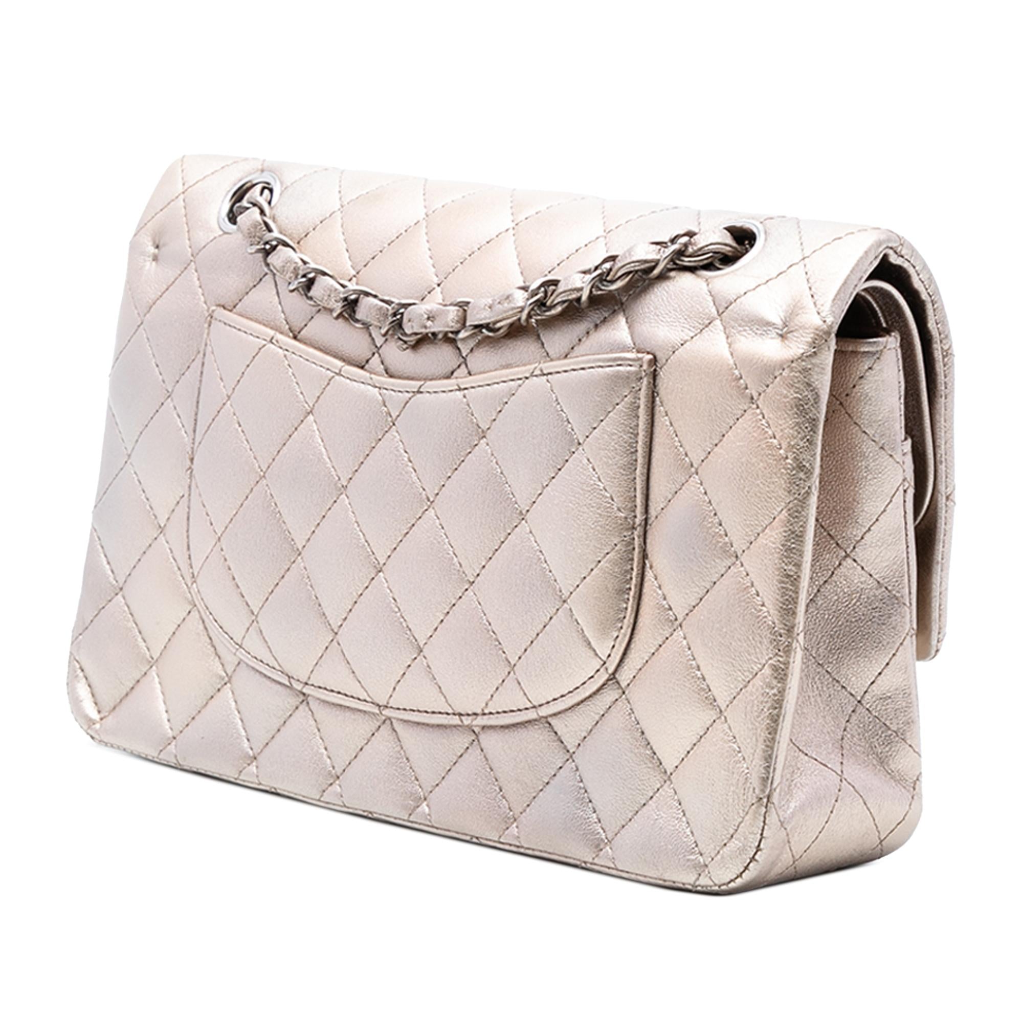 Chanel Medium Classic Metallic Lambskin Double Flap