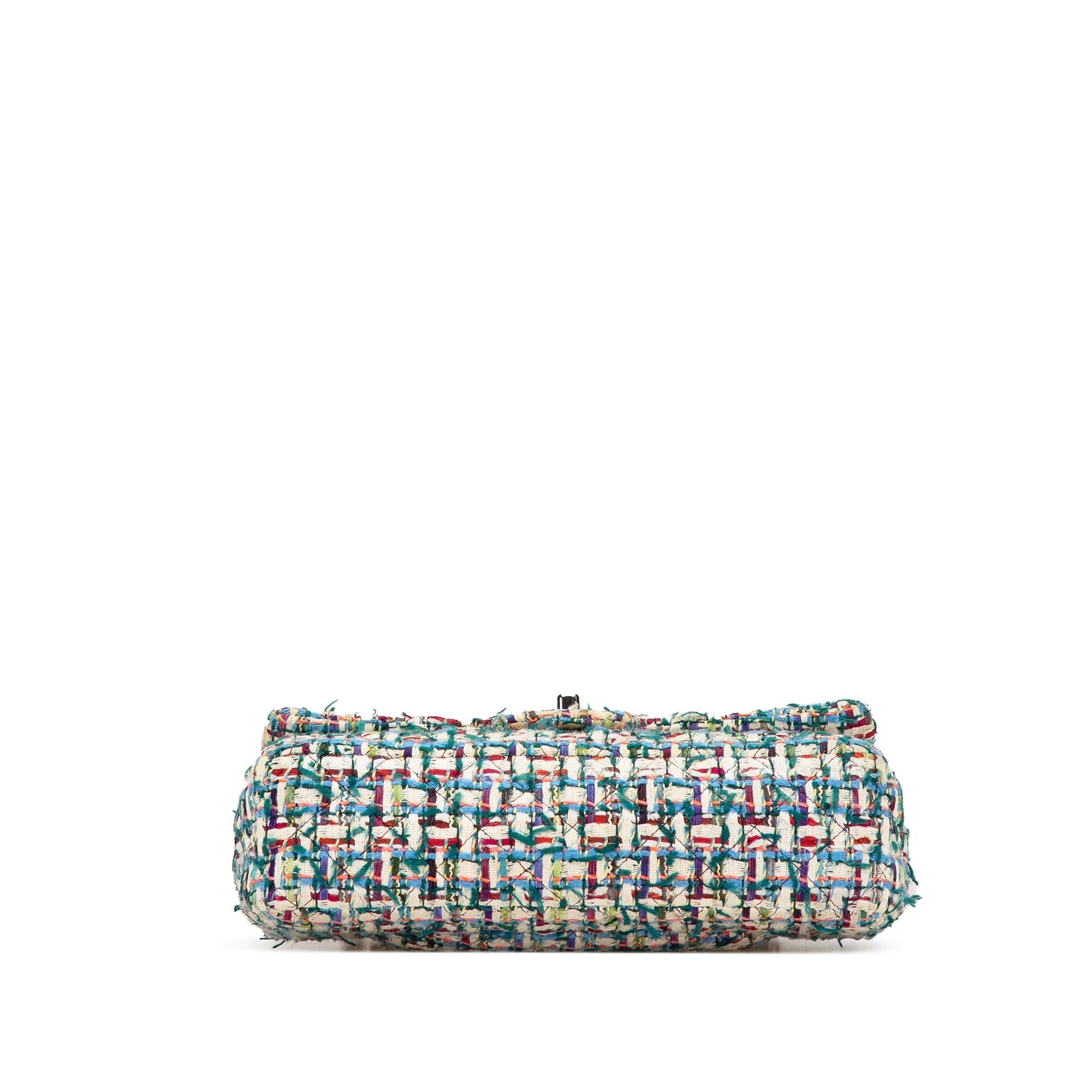 Chanel Medium Classic Multicolor Tweed Double Flap