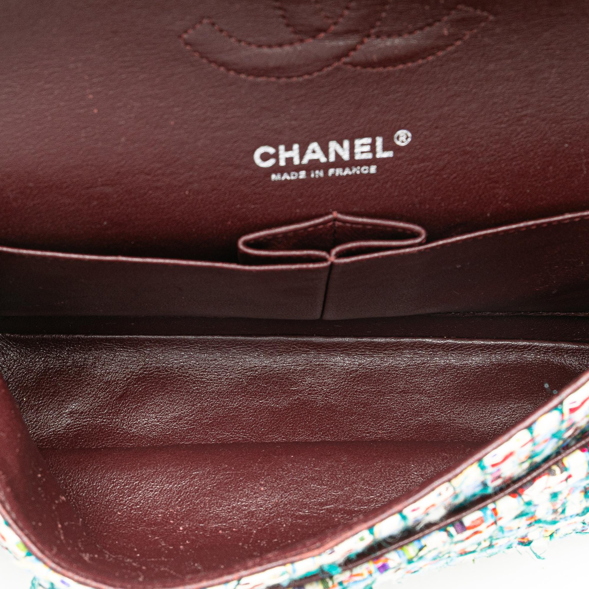 Chanel Medium Classic Multicolor Tweed Double Flap