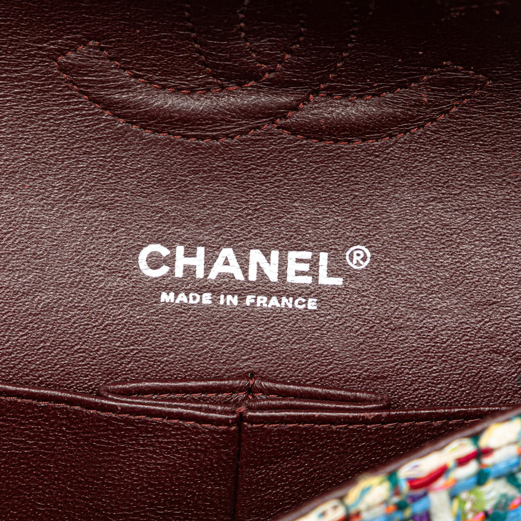 Chanel Medium Classic Multicolor Tweed Double Flap