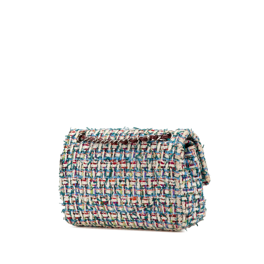 Chanel Medium Classic Multicolor Tweed Double Flap
