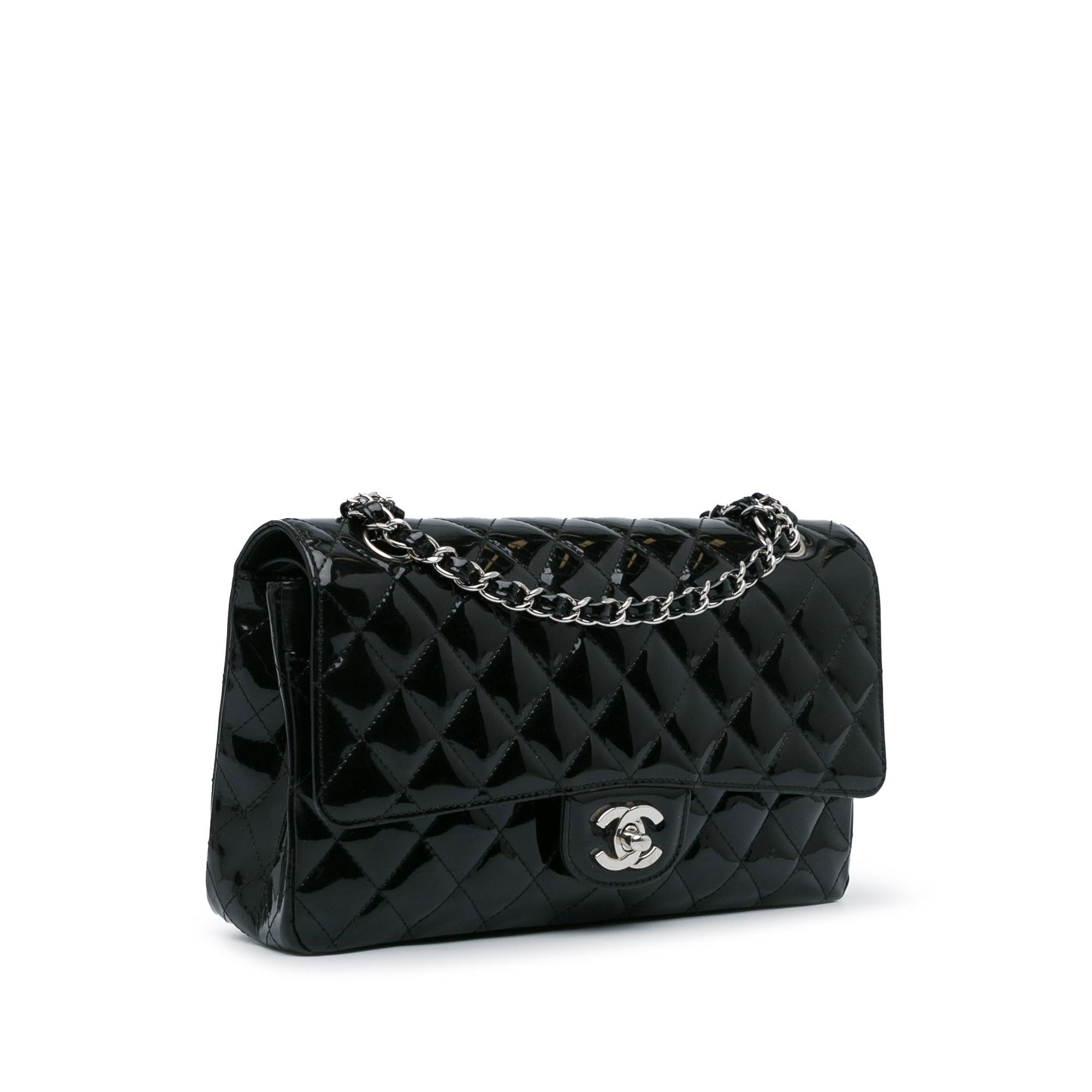 Chanel Medium Classic Patent Double Flap (SHG-YMfskG)