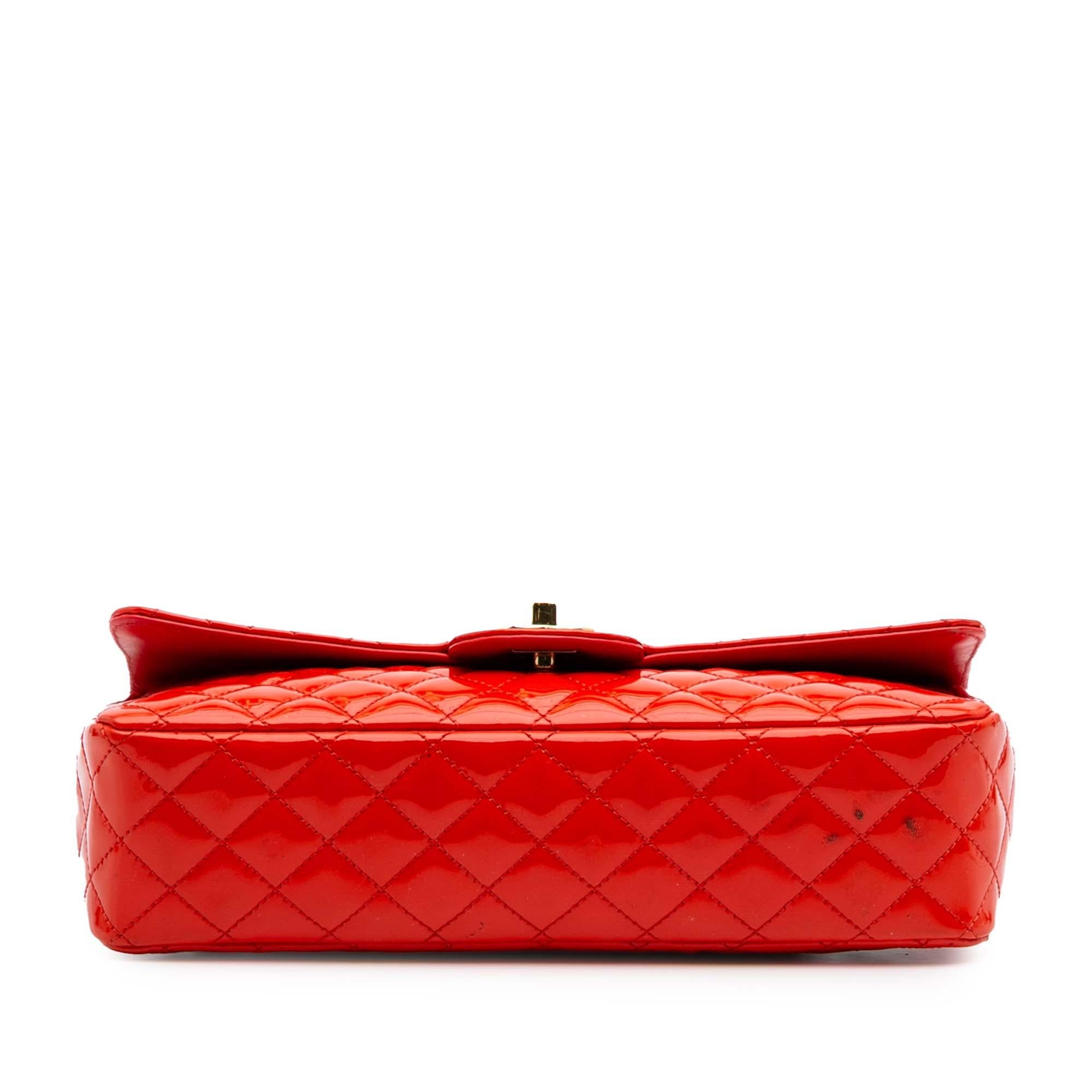 Chanel Medium Classic Patent Valentines Heart Charms Single Flap