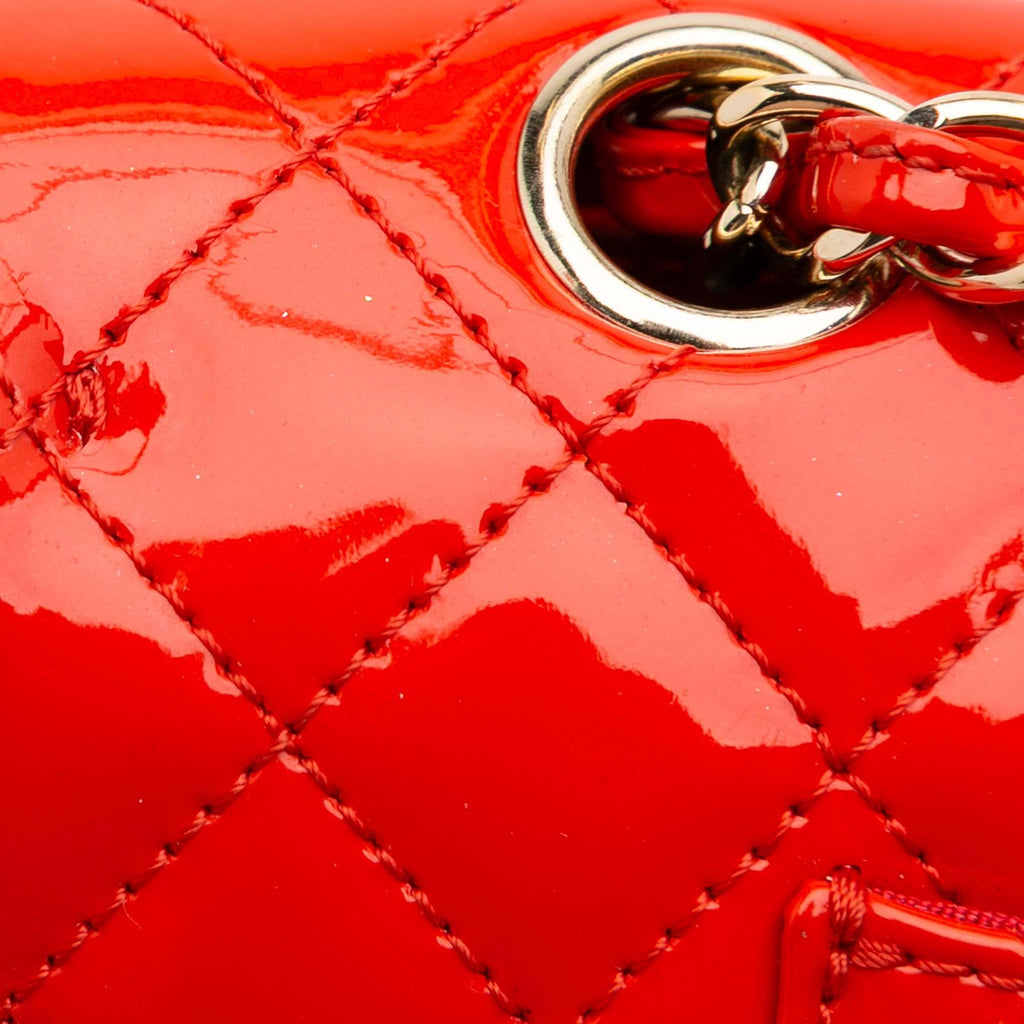 Chanel Medium Classic Patent Valentines Heart Charms Single Flap