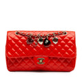 Chanel Medium Classic Patent Valentines Heart Charms Single Flap