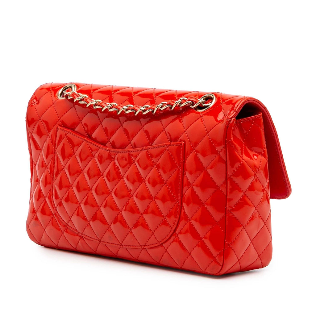 Chanel Medium Classic Patent Valentines Heart Charms Single Flap