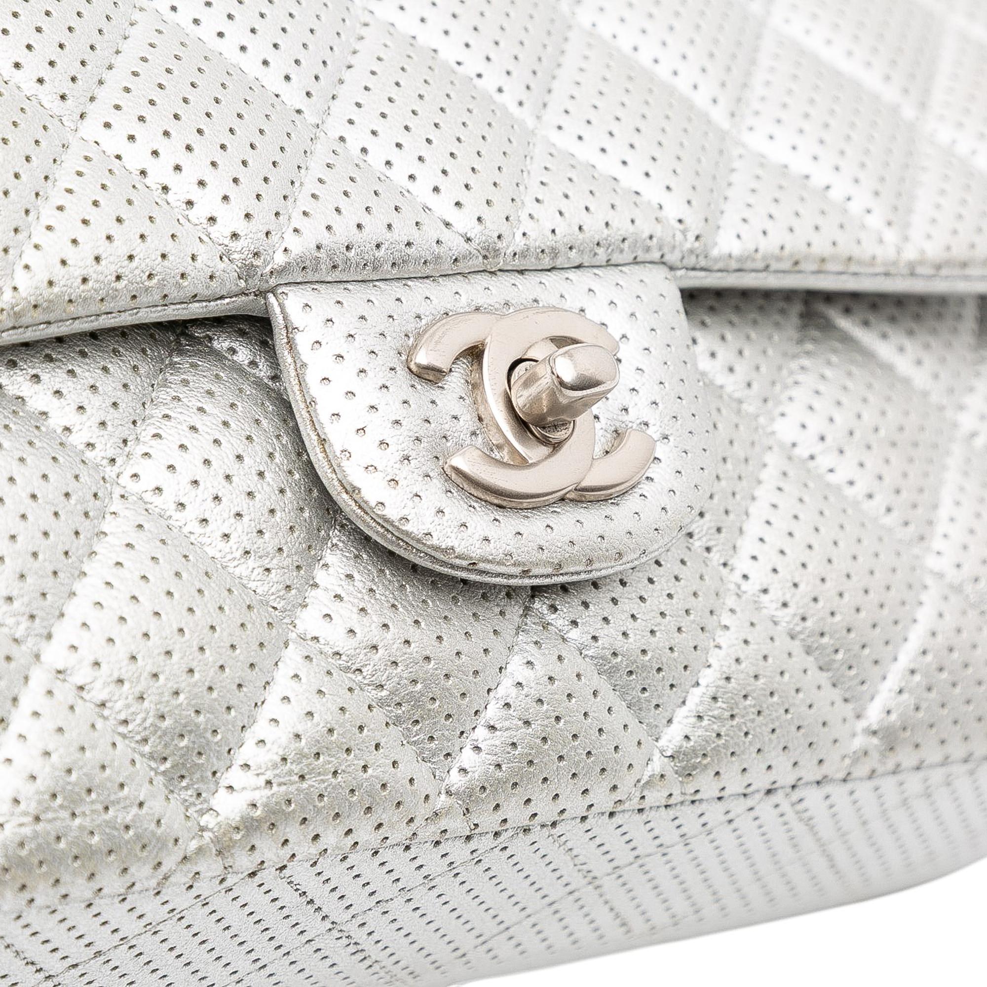 Chanel Medium Classic Perforated Lambskin Double Flap