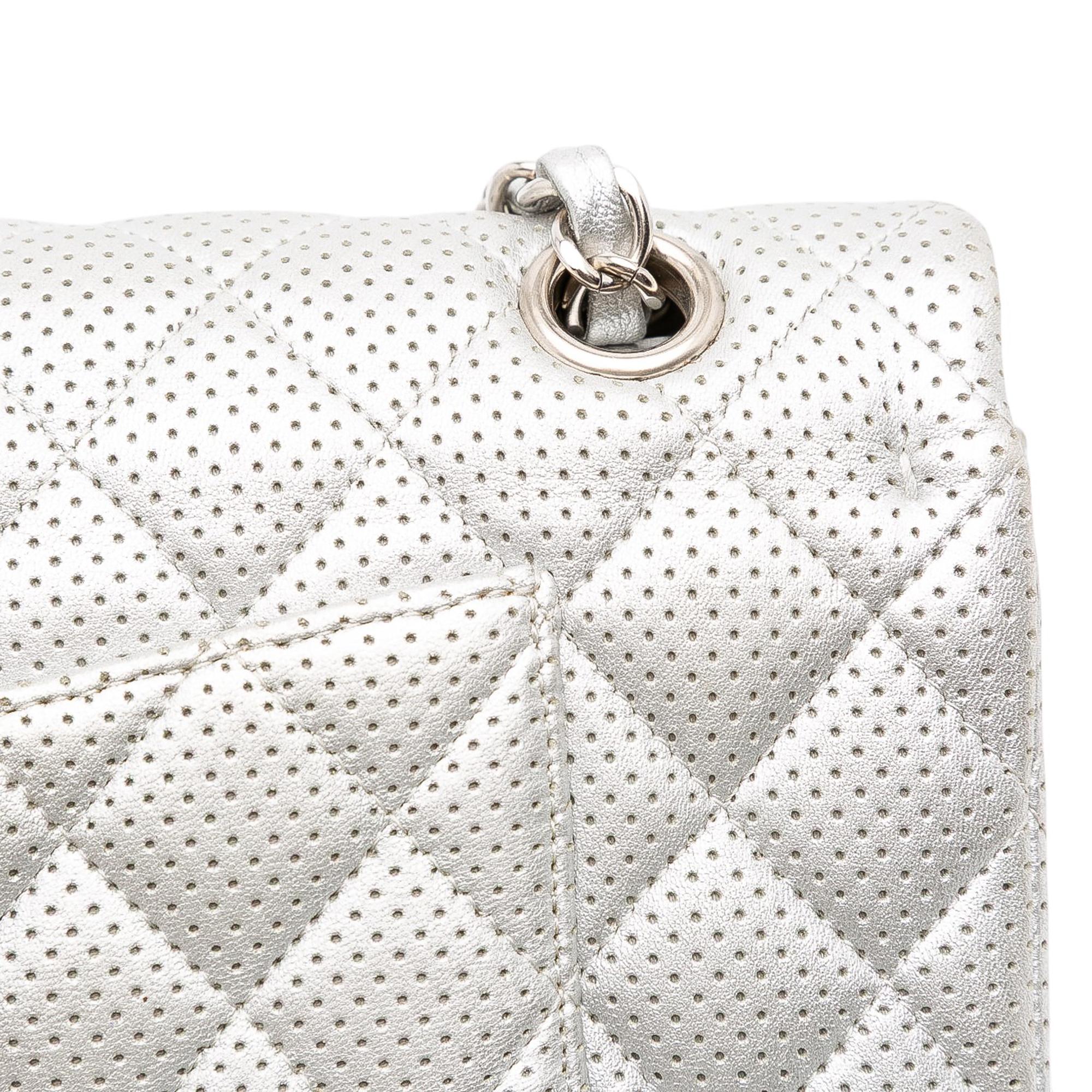Chanel Medium Classic Perforated Lambskin Double Flap