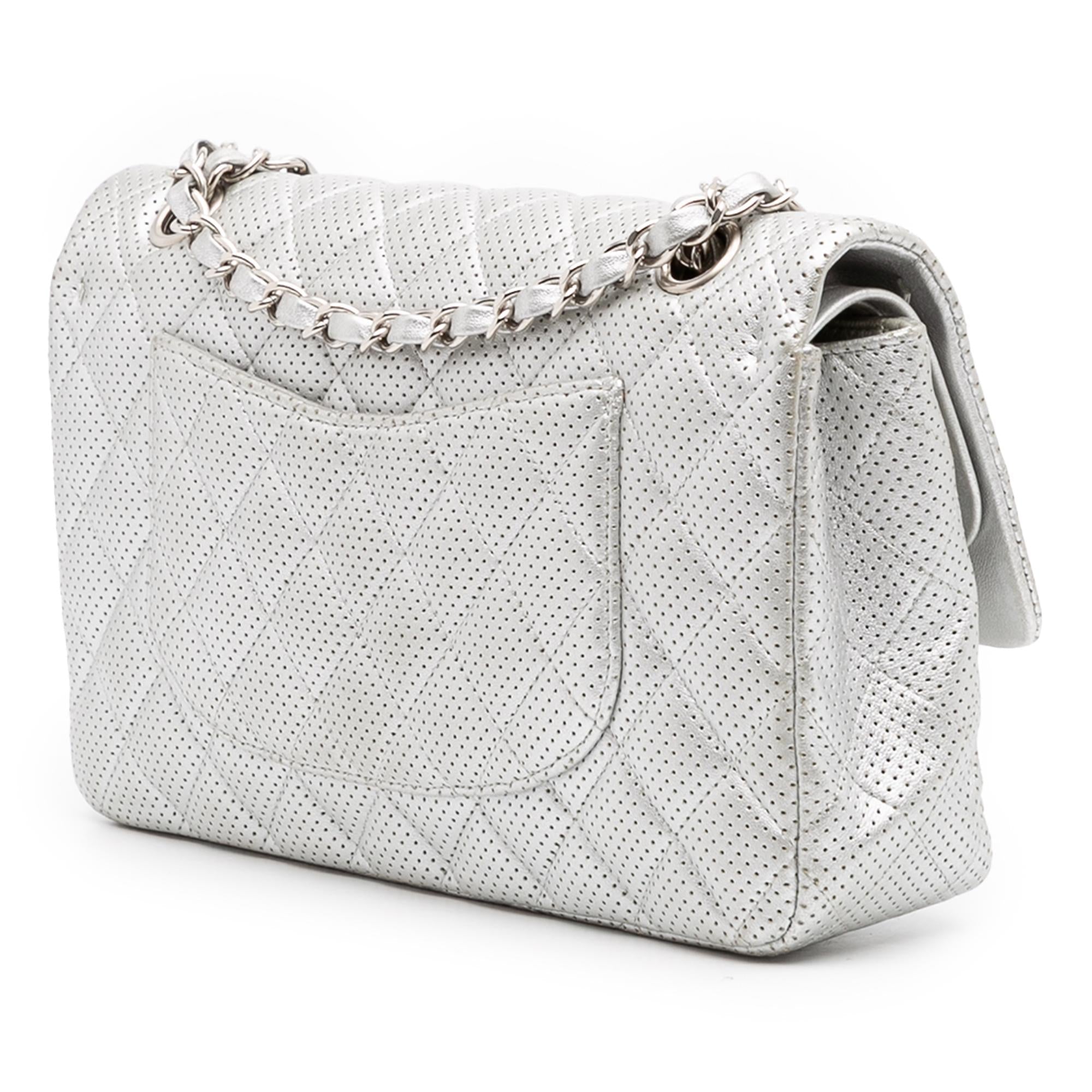 Chanel Medium Classic Perforated Lambskin Double Flap