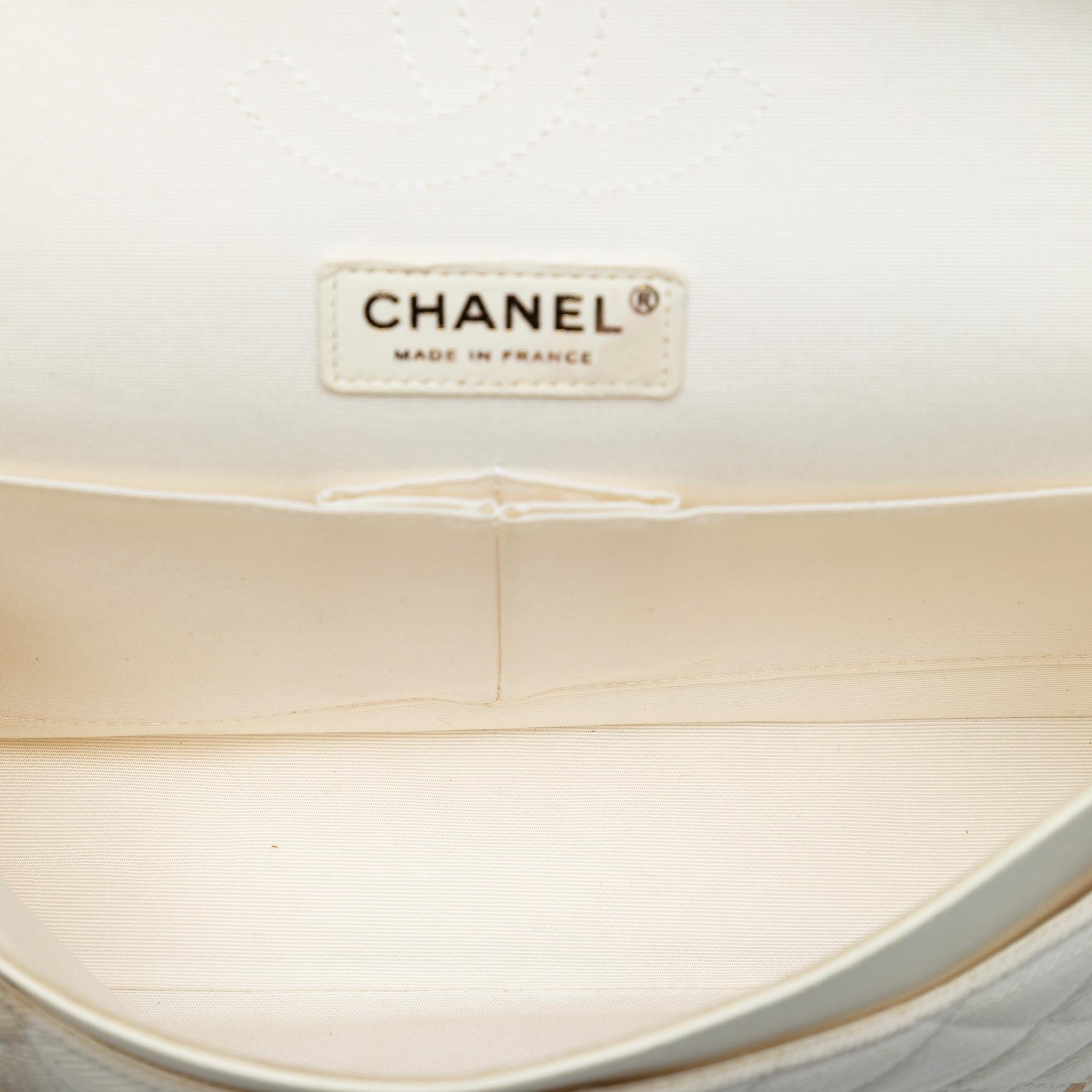 Chanel Medium Classic Printed Denim Floral Double Flap