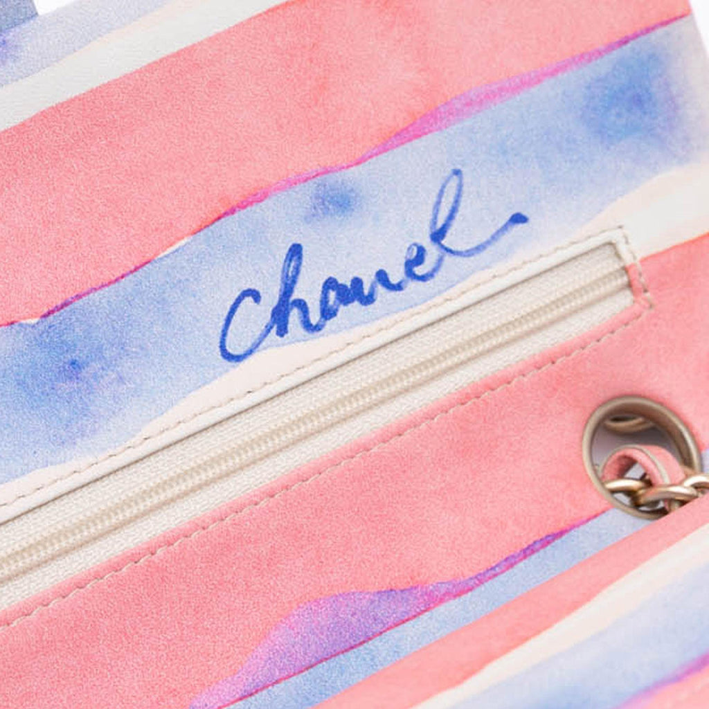Chanel Medium Classic Printed Lambskin Watercolor Double Flap