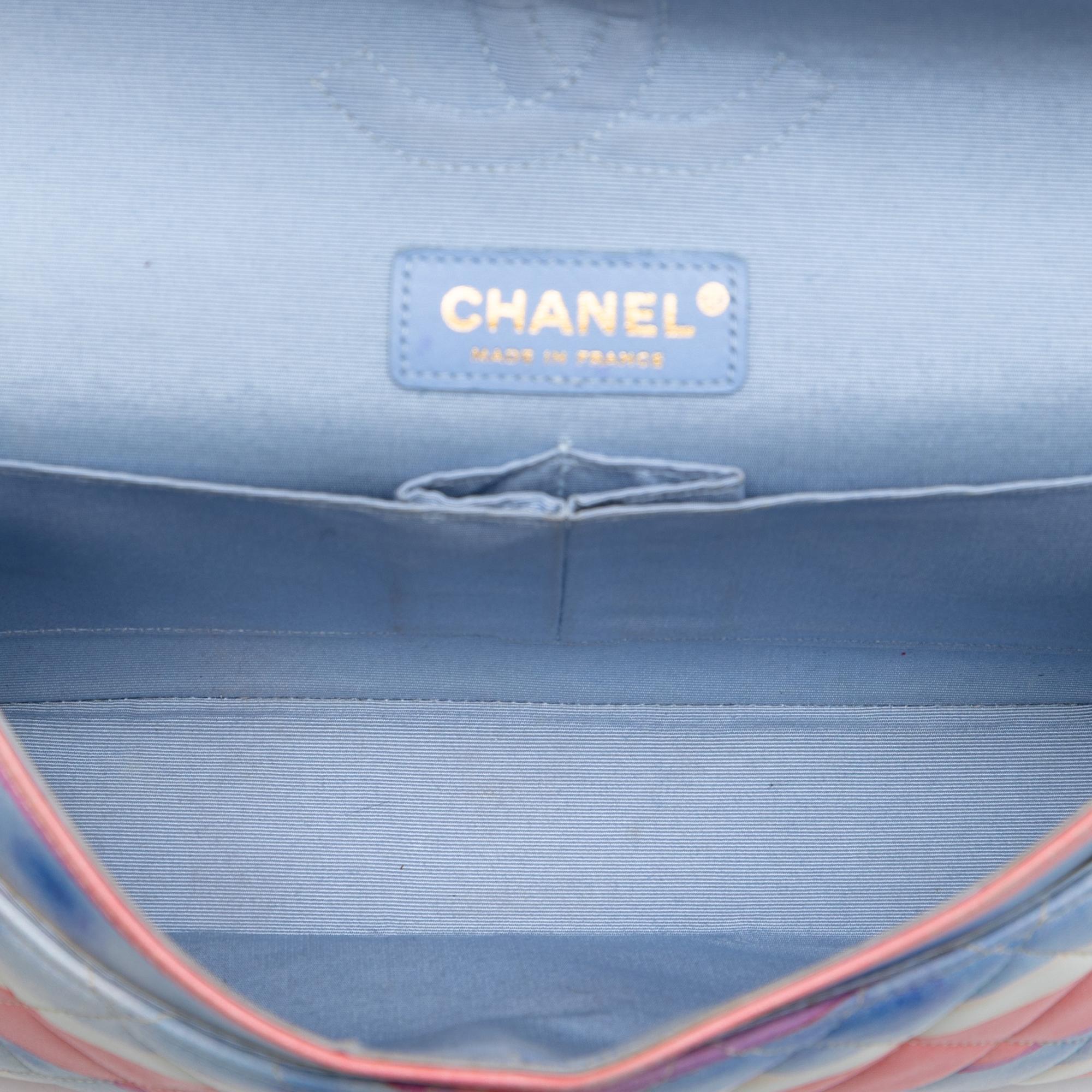 Chanel Medium Classic Printed Lambskin Watercolor Double Flap
