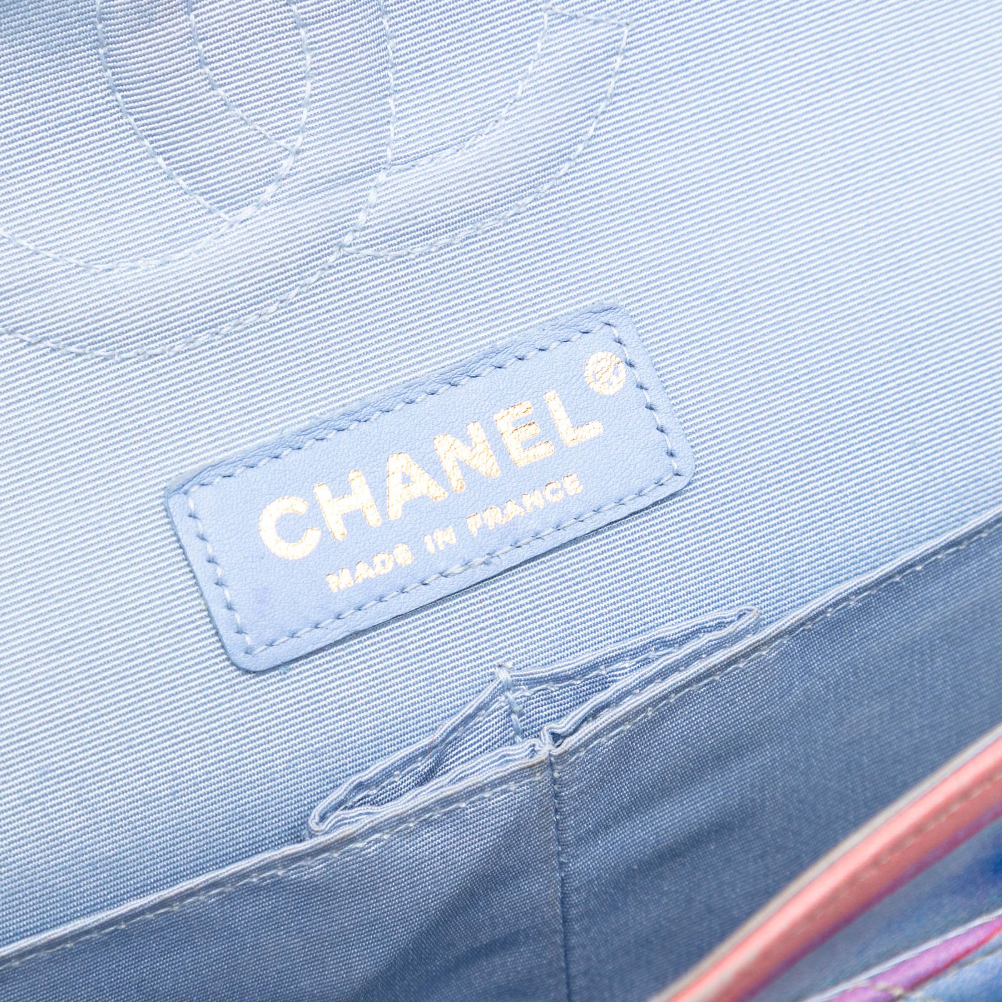 Chanel Medium Classic Printed Lambskin Watercolor Double Flap