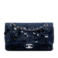Chanel Medium Classic Satin Paillette Embellished Double Flap