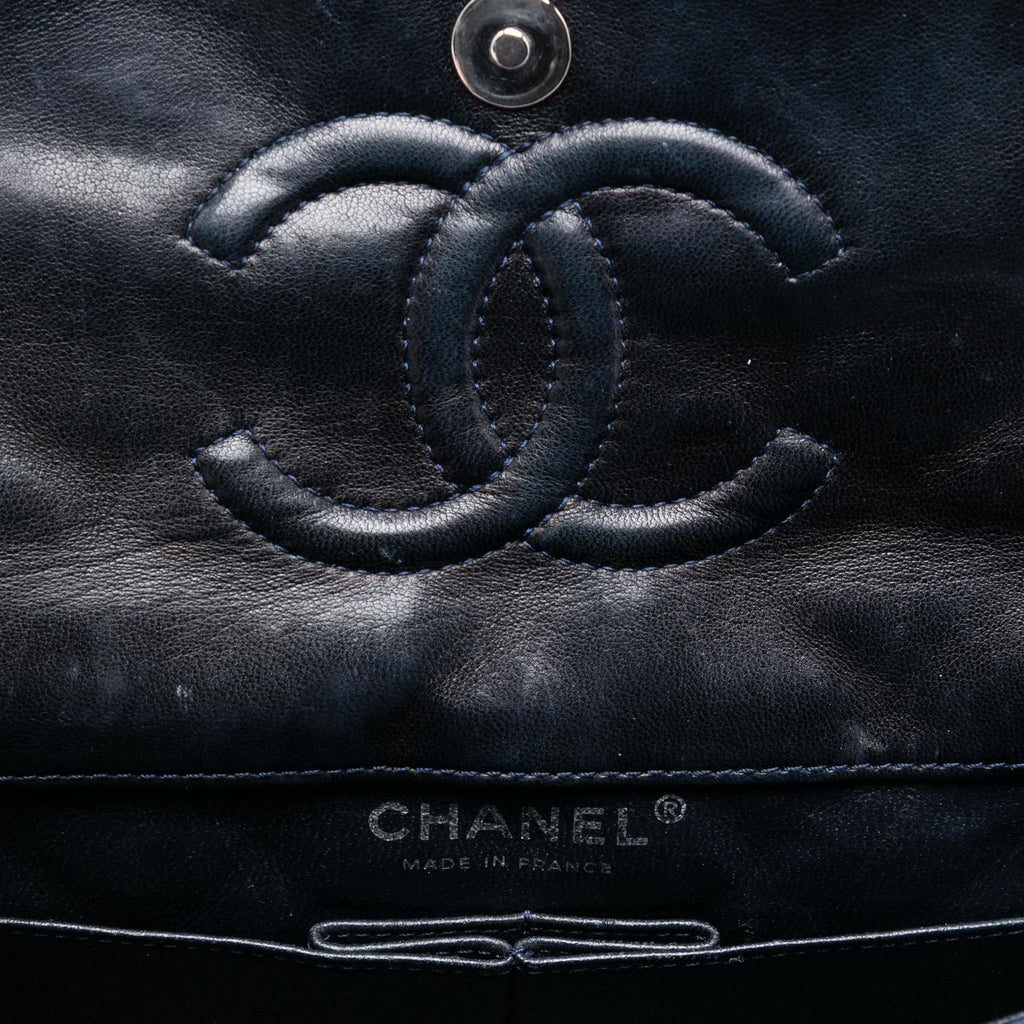 Chanel Medium Classic Satin Paillette Embellished Double Flap