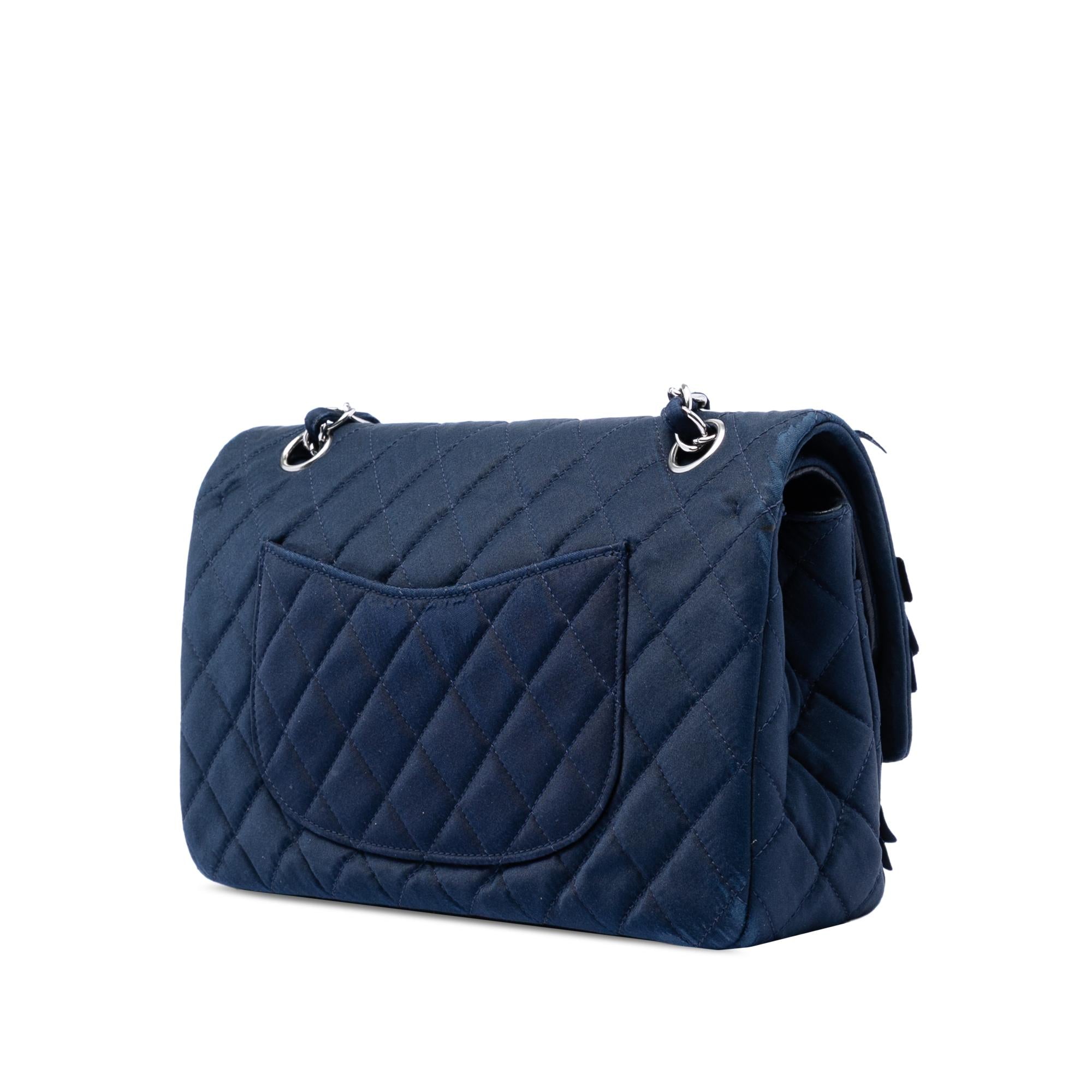 Chanel Medium Classic Satin Paillette Embellished Double Flap