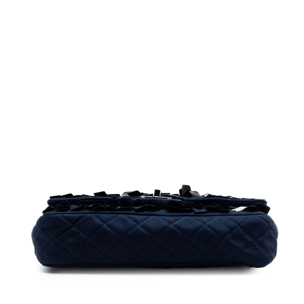 Chanel Medium Classic Satin Paillette Embellished Double Flap