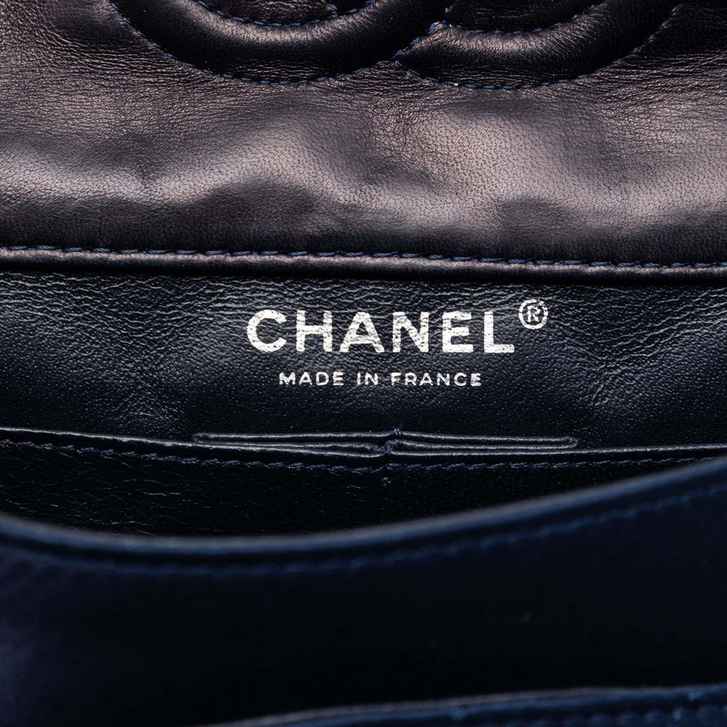 Chanel Medium Classic Satin Paillette Embellished Double Flap