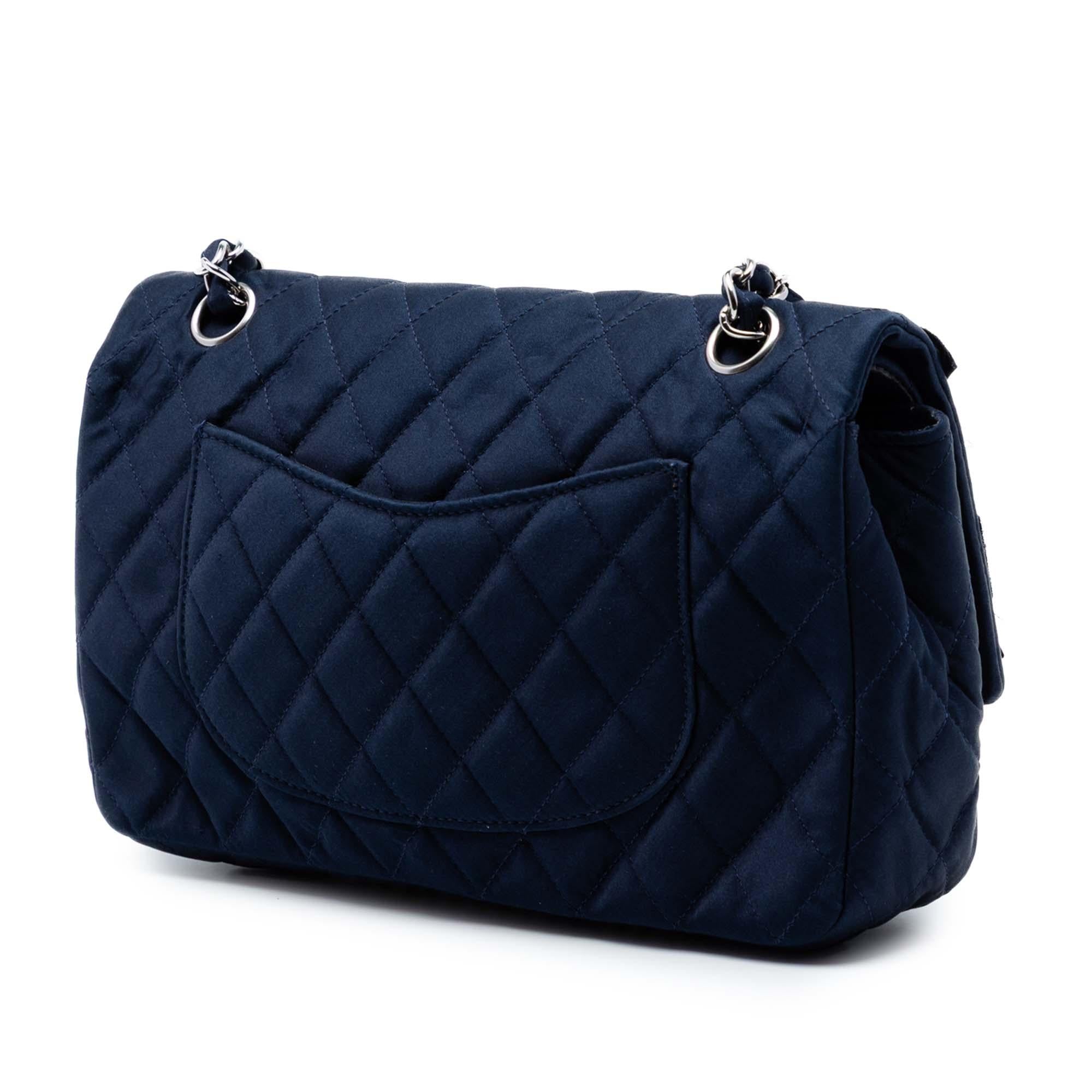 Chanel Medium Classic Satin Paillette Embellished Double Flap