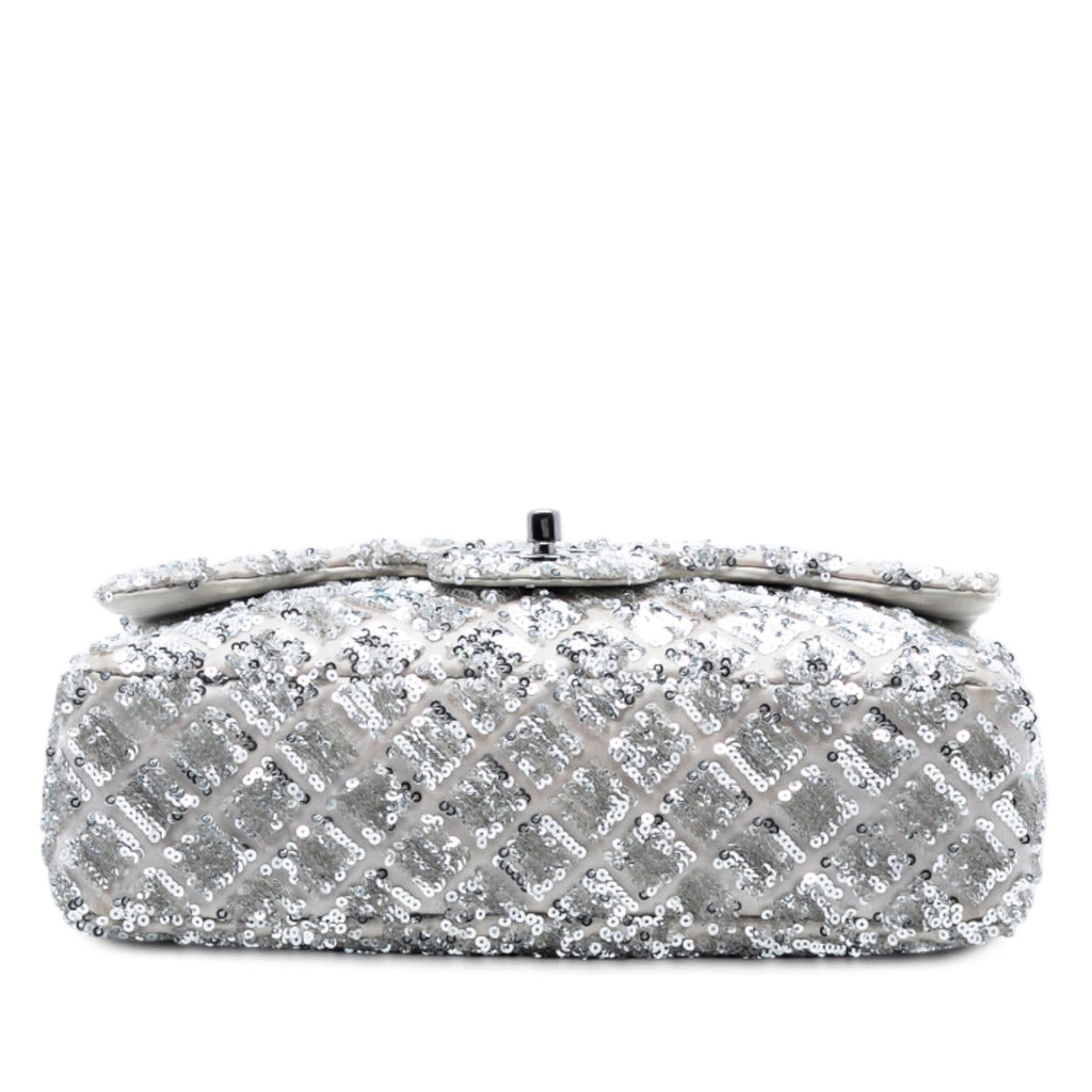 Chanel Medium Classic Satin and Sequin Single Flap