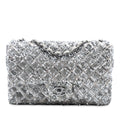 Chanel Medium Classic Satin and Sequin Single Flap