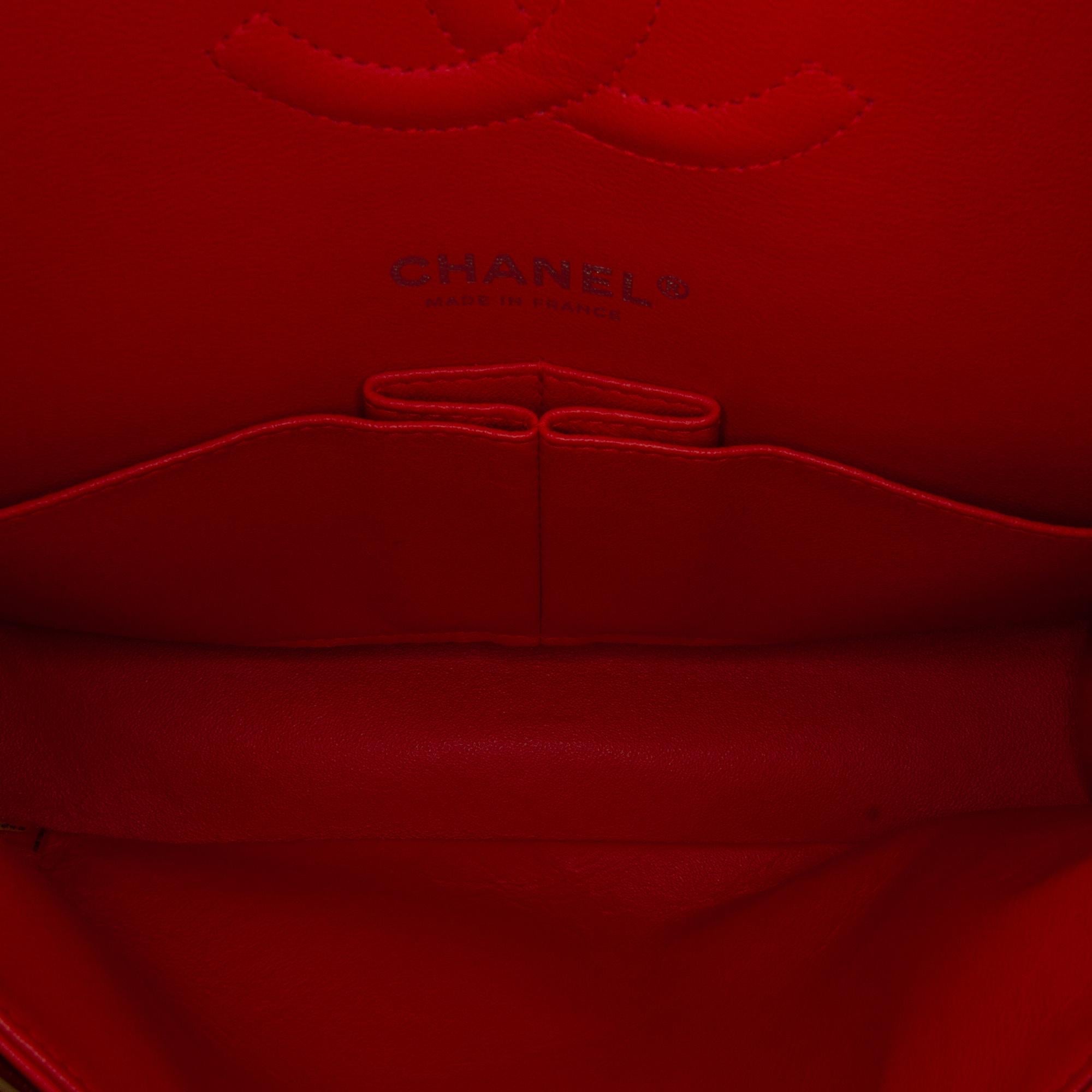 Chanel Medium Classic Striped Patent Double Flap (SHG-9oaXcP)