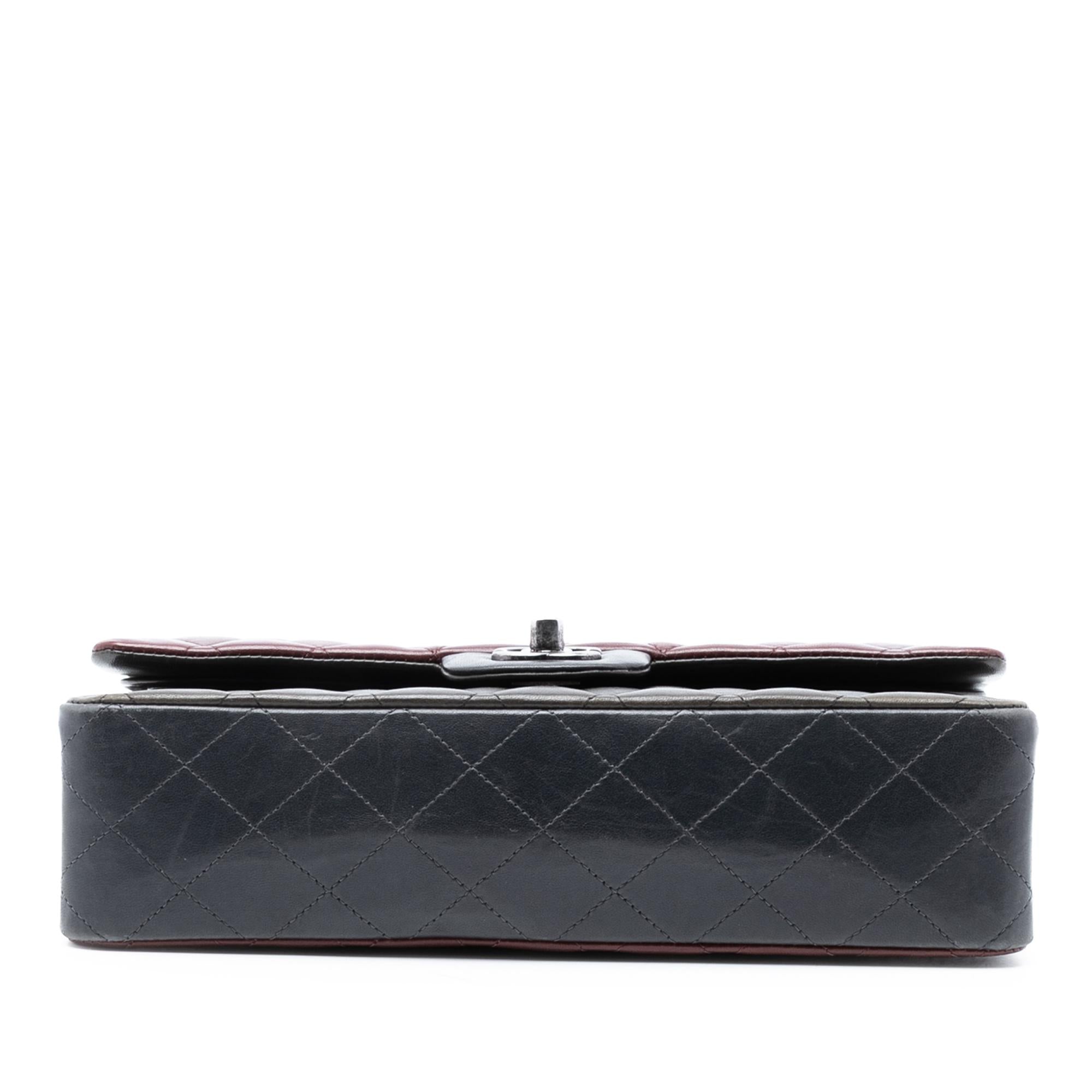 Chanel Medium Classic Tricolor Lambskin Double Flap